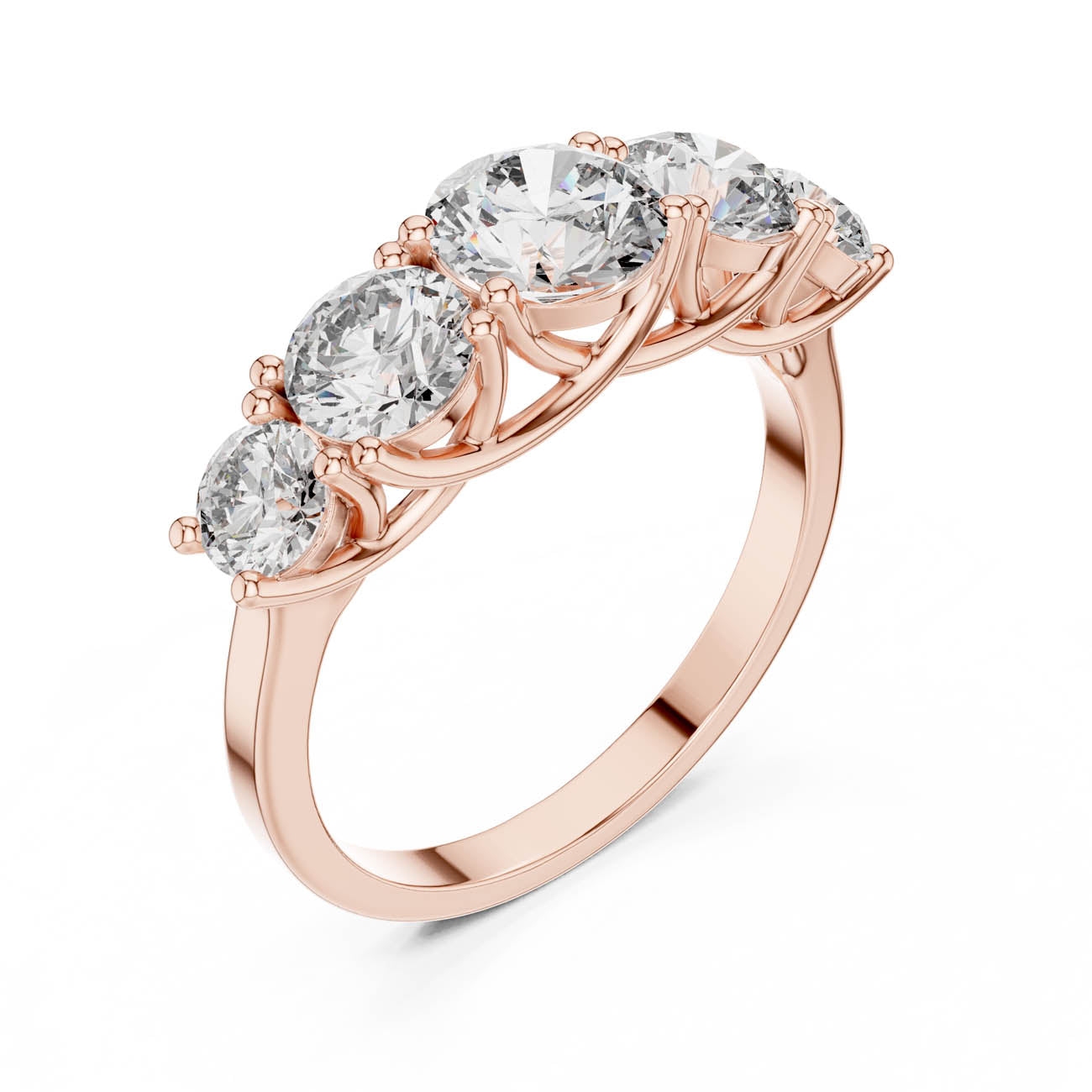 2.45 Ct. Classic Five-Stone Round Diamond Ring (ALR-70) 6