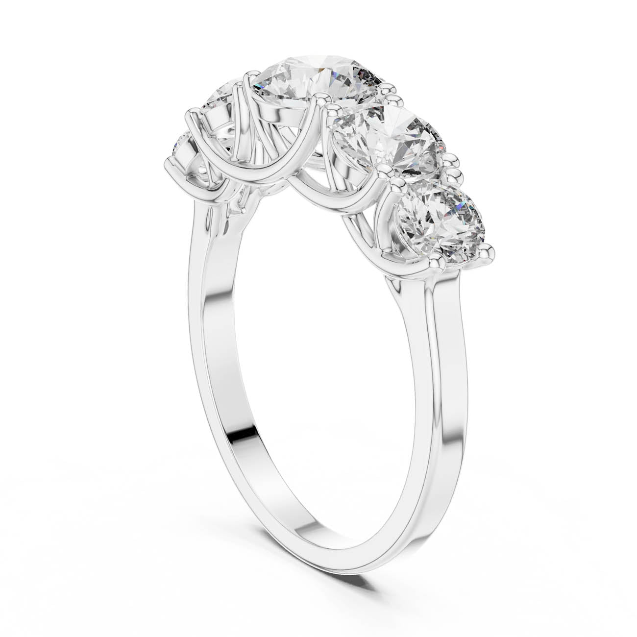 2.45 Ct. Classic Five-Stone Round Diamond Ring (ALR-70) 10