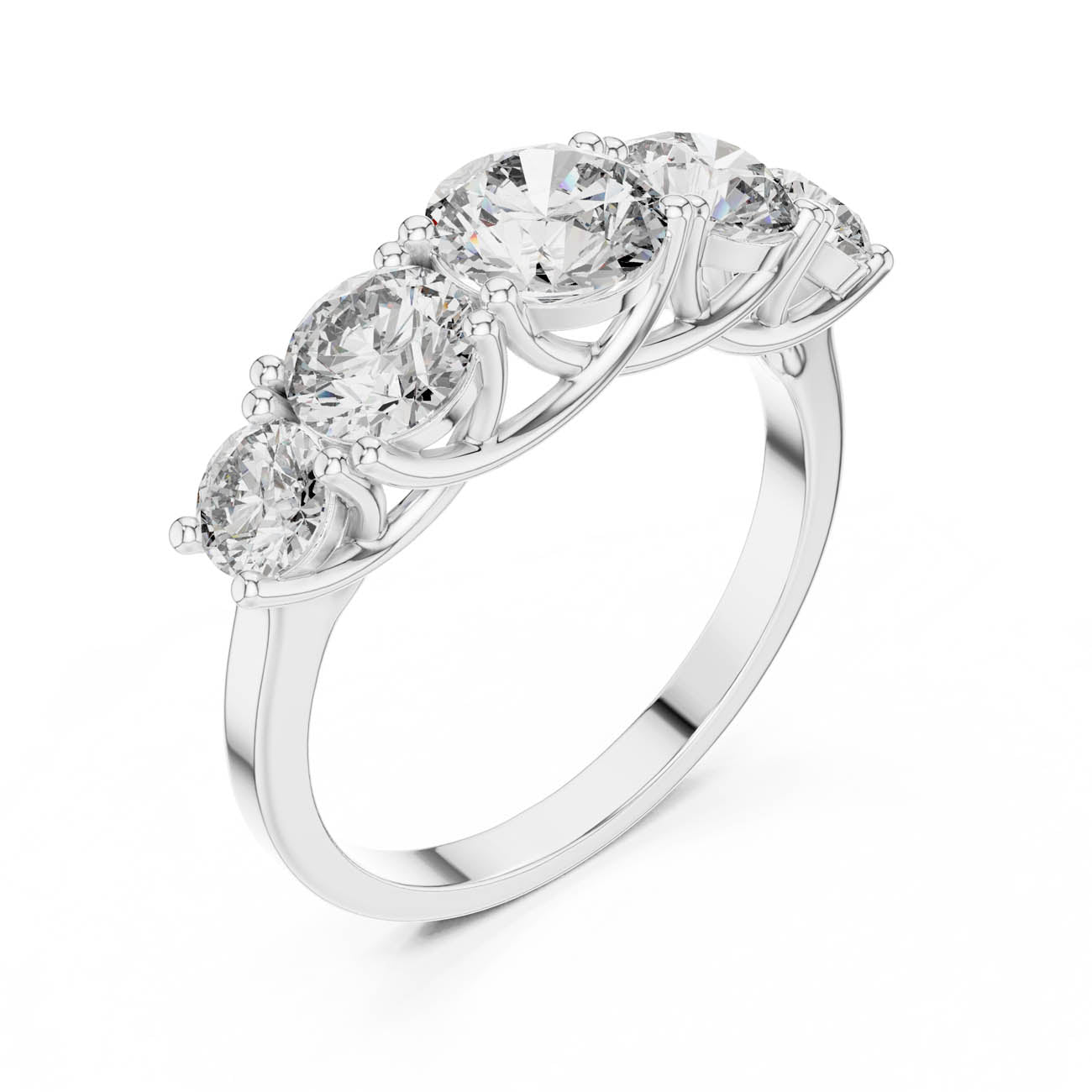 2.45 Ct. Classic Five-Stone Round Diamond Ring (ALR-70) 8