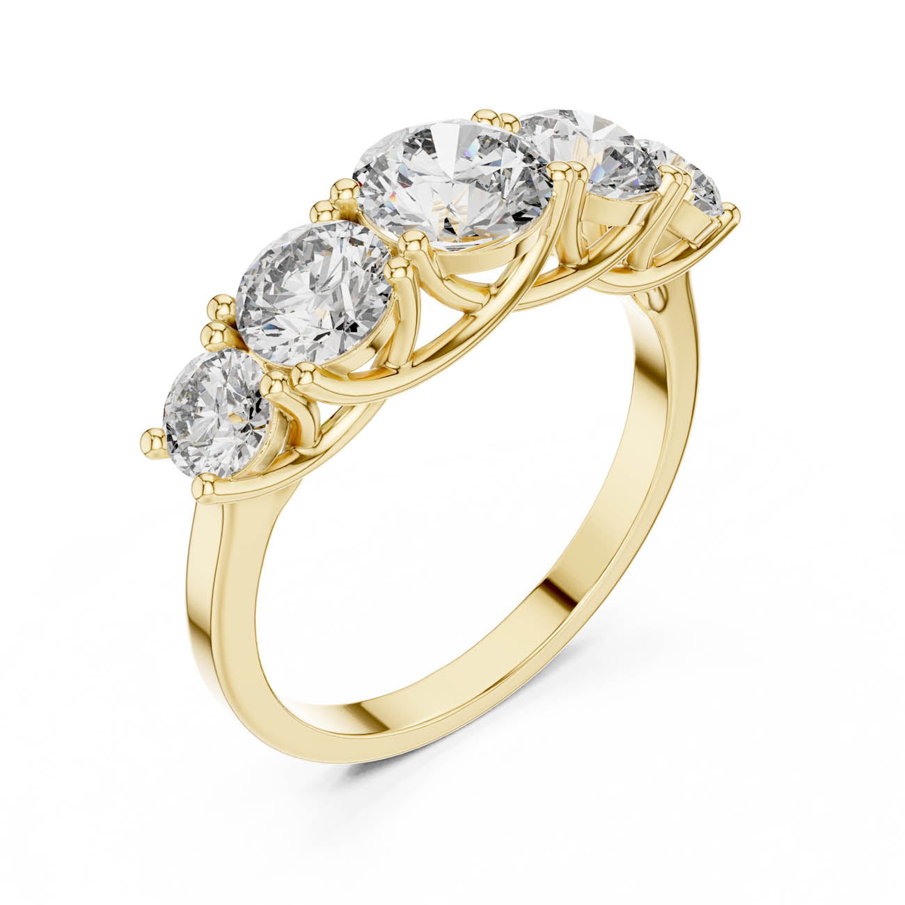2.45 Ct. Classic Five-Stone Round Diamond Ring (ALR-70)