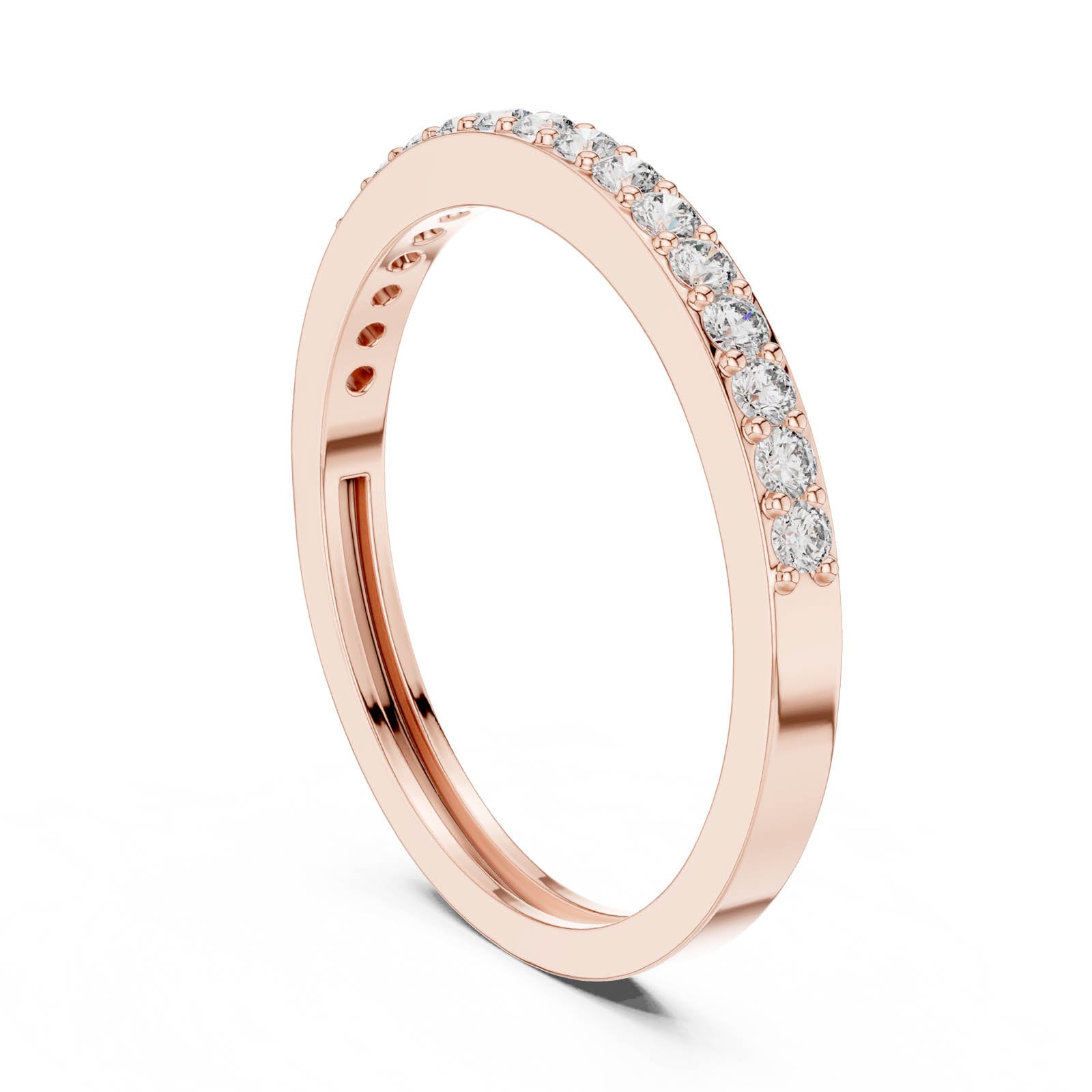 .26 Ct. Half Pavé Diamond Wedding Band (ALR-72) 10
