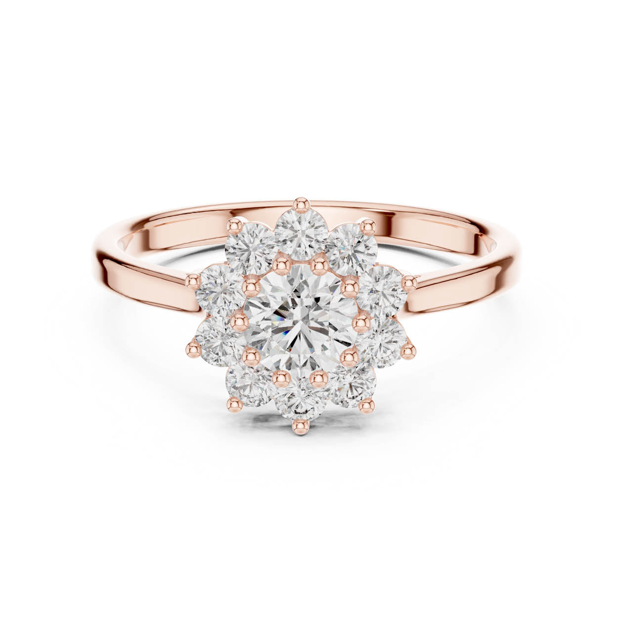 .75 Ct. Classic Floral Halo Round Diamond Ring (ALR-94) 7
