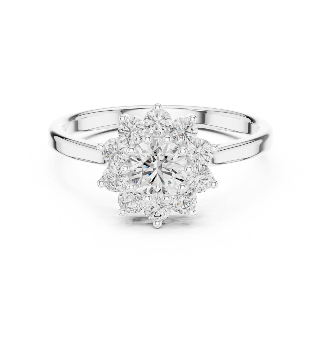 .75 Ct. Classic Floral Halo Round Diamond Ring (ALR-94)