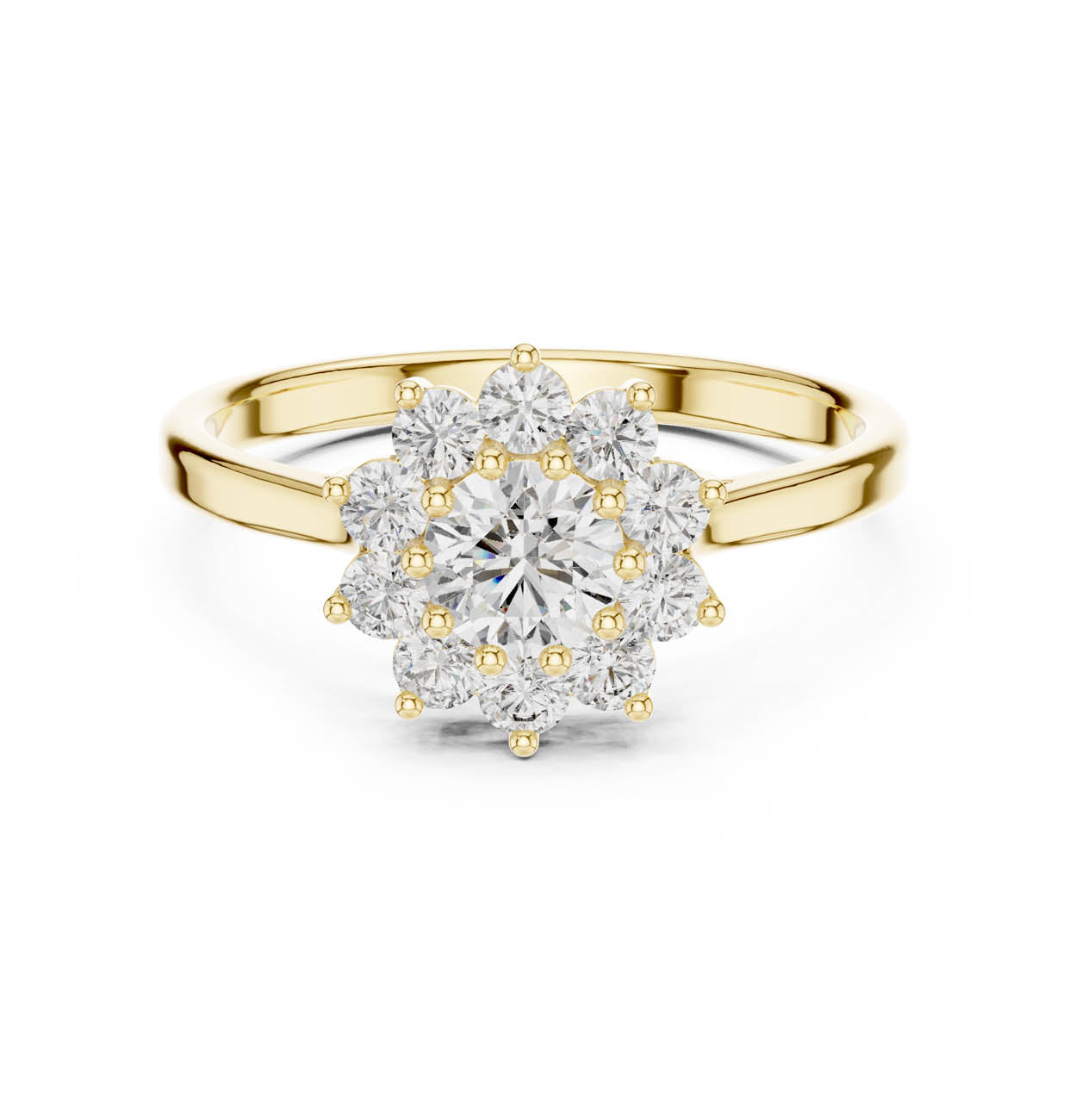 .75 Ct. Classic Floral Halo Round Diamond Ring (ALR-94) 5
