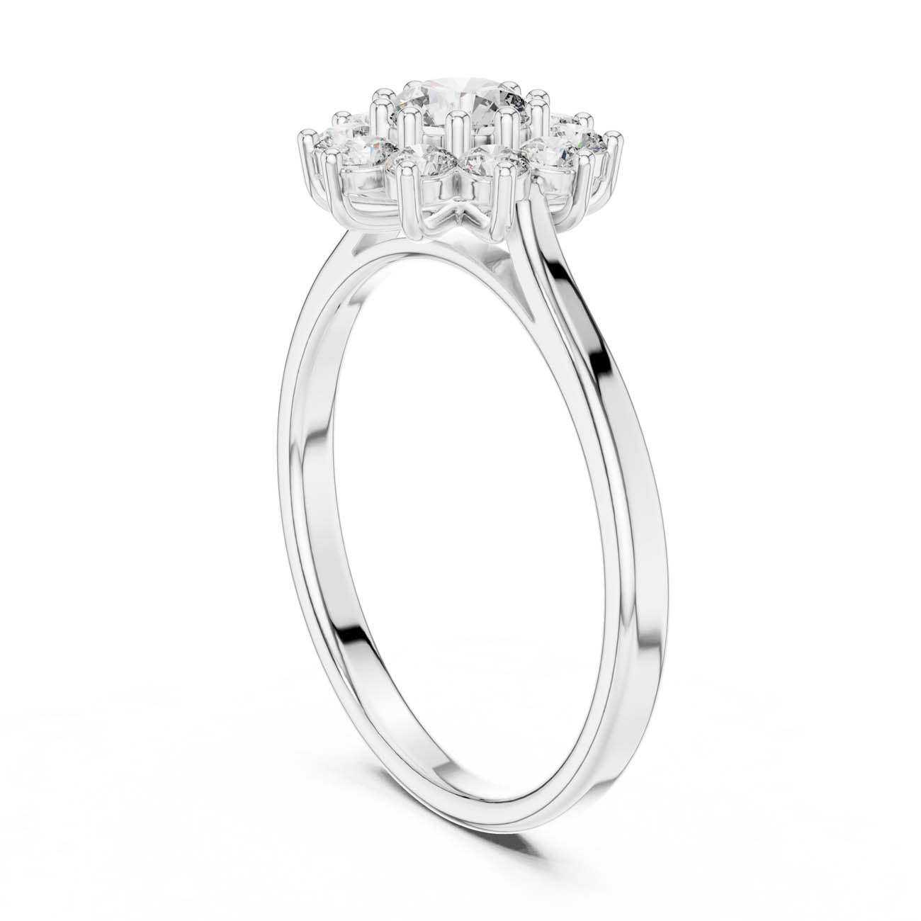 .75 Ct. Classic Floral Halo Round Diamond Ring (ALR-94) 9
