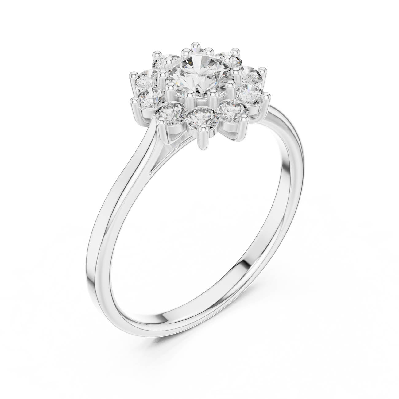 .75 Ct. Classic Floral Halo Round Diamond Ring (ALR-94) 6