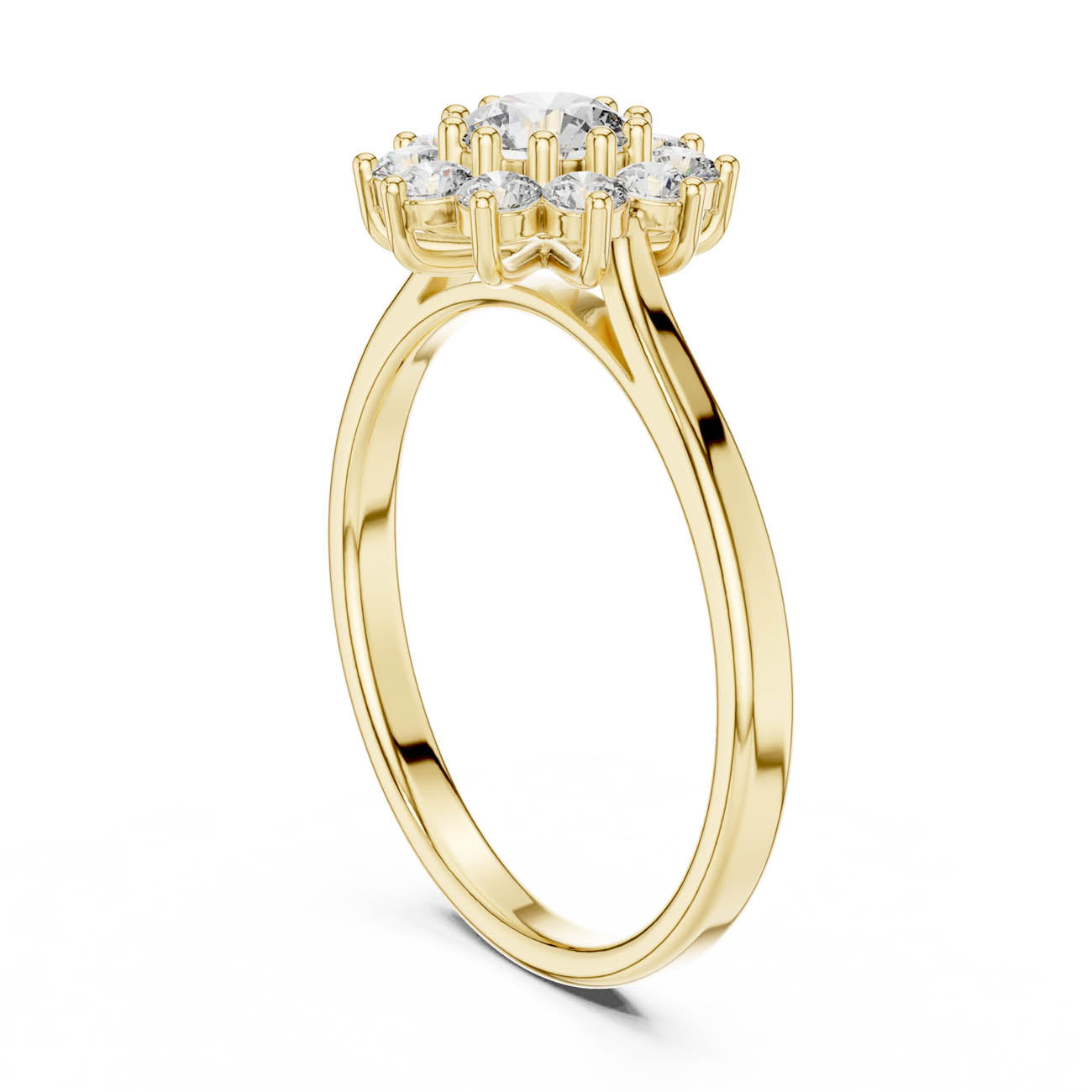 .75 Ct. Classic Floral Halo Round Diamond Ring (ALR-94) 3