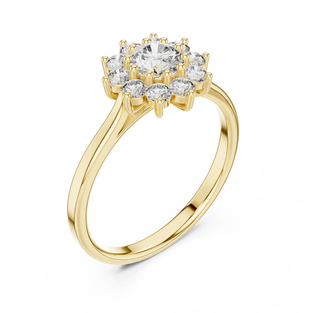 .75 Ct. Classic Floral Halo Round Diamond Ring (ALR-94)