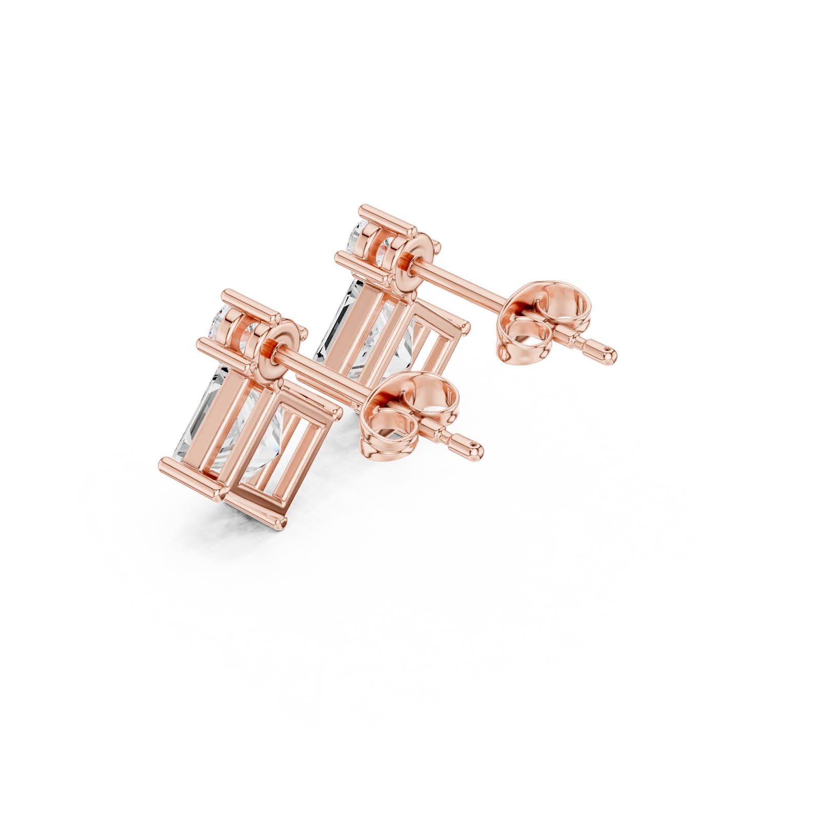 1.78 Ct. Princess and Round Diamond Drop Earrings (AOMER105101-RPT) 4