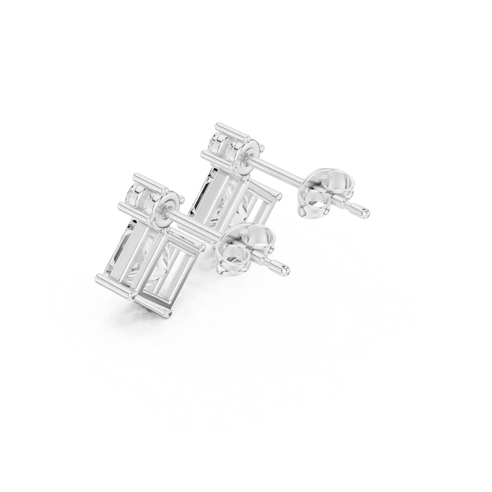 1.78 Ct. Princess and Round Diamond Drop Earrings (AOMER105101-RPT) 13