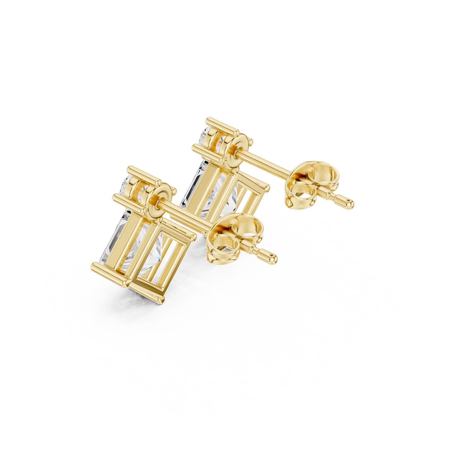 1.78 Ct. Princess and Round Diamond Drop Earrings (AOMER105101-RPT) 6