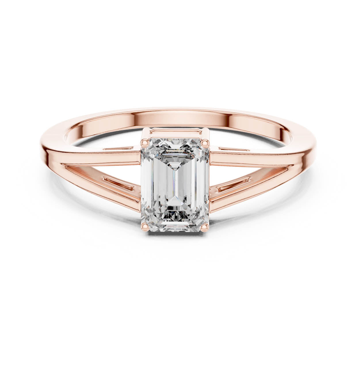 .70 Ct. Emerald-Cut Diamond Ring with Elegant Split Shank (AVBLR-128) 7