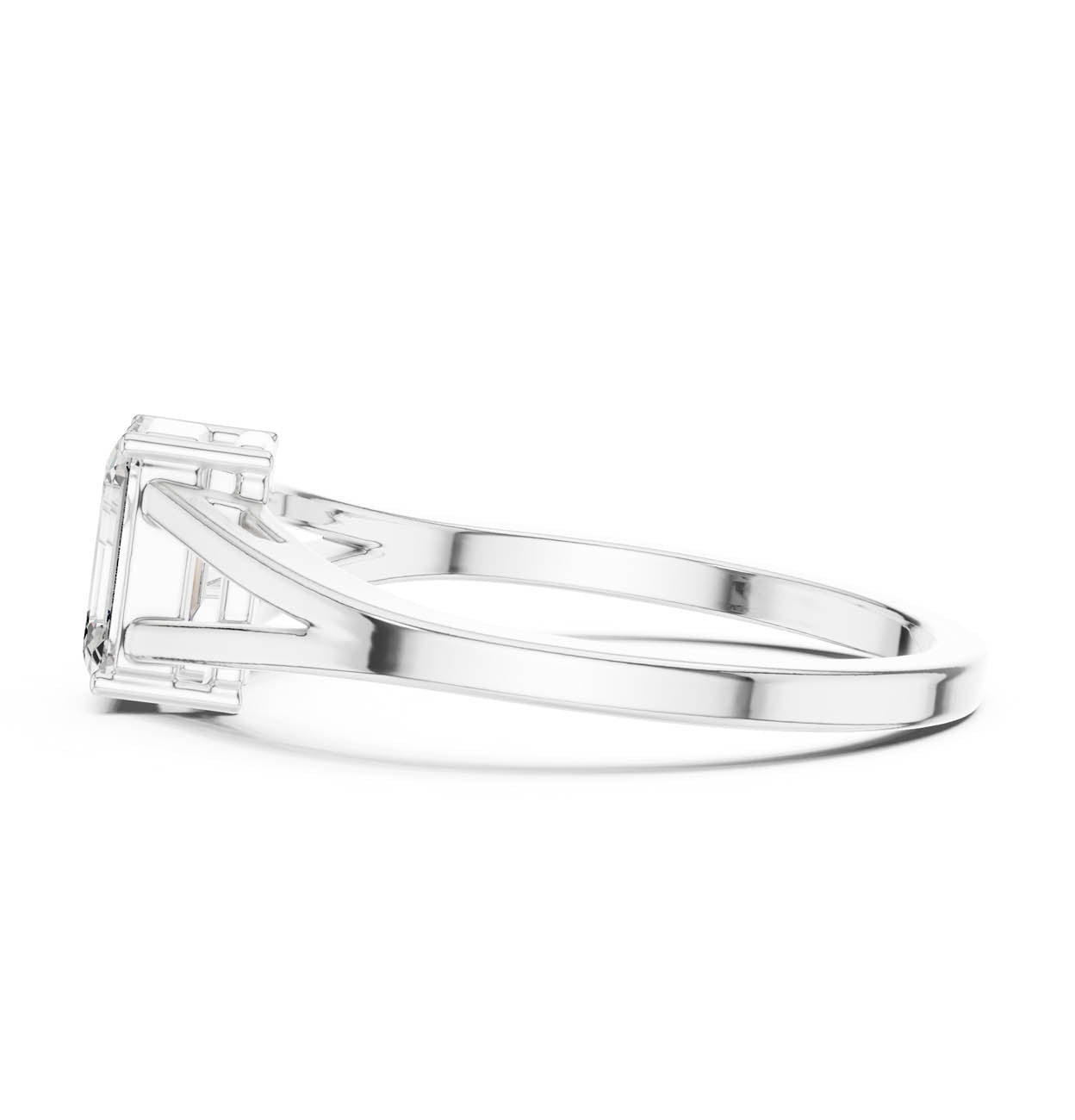.70 Ct. Emerald-Cut Diamond Ring with Elegant Split Shank (AVBLR-128) 11