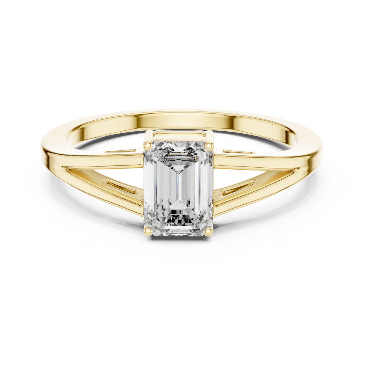 .70 Ct. Emerald-Cut Diamond Ring with Elegant Split Shank (AVBLR-128) 5