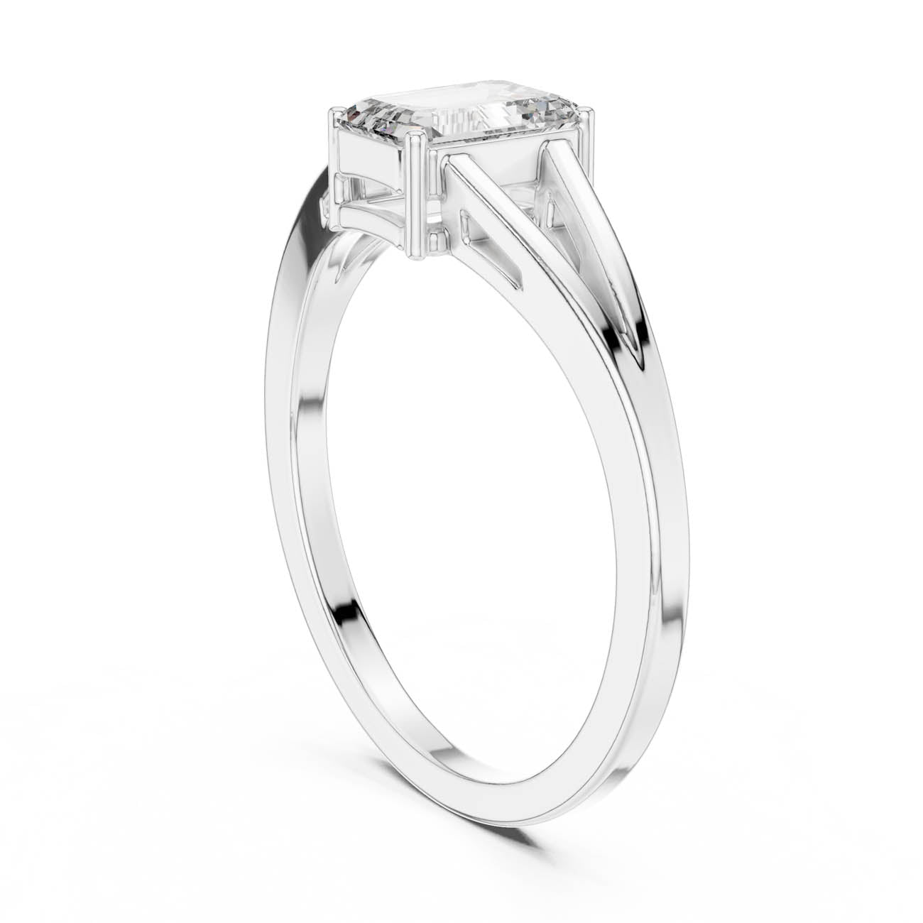.70 Ct. Emerald-Cut Diamond Ring with Elegant Split Shank (AVBLR-128) 9