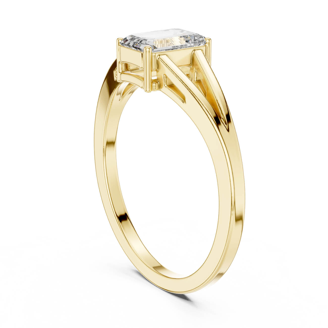 .70 Ct. Emerald-Cut Diamond Ring with Elegant Split Shank (AVBLR-128) 3