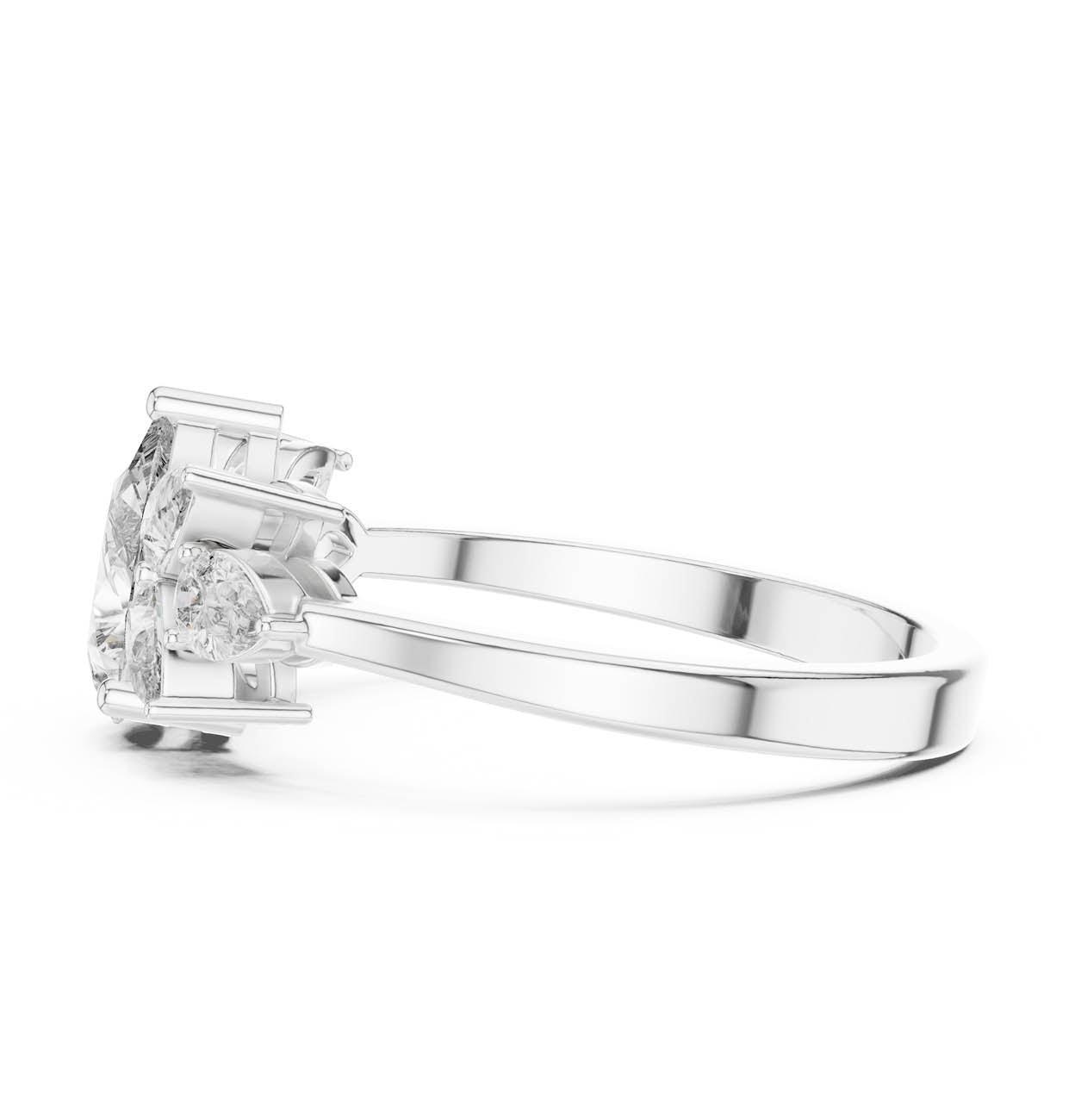 1.31 Ct. All-Pear Diamond Floral Cluster Ring (AVBLR-132) 12