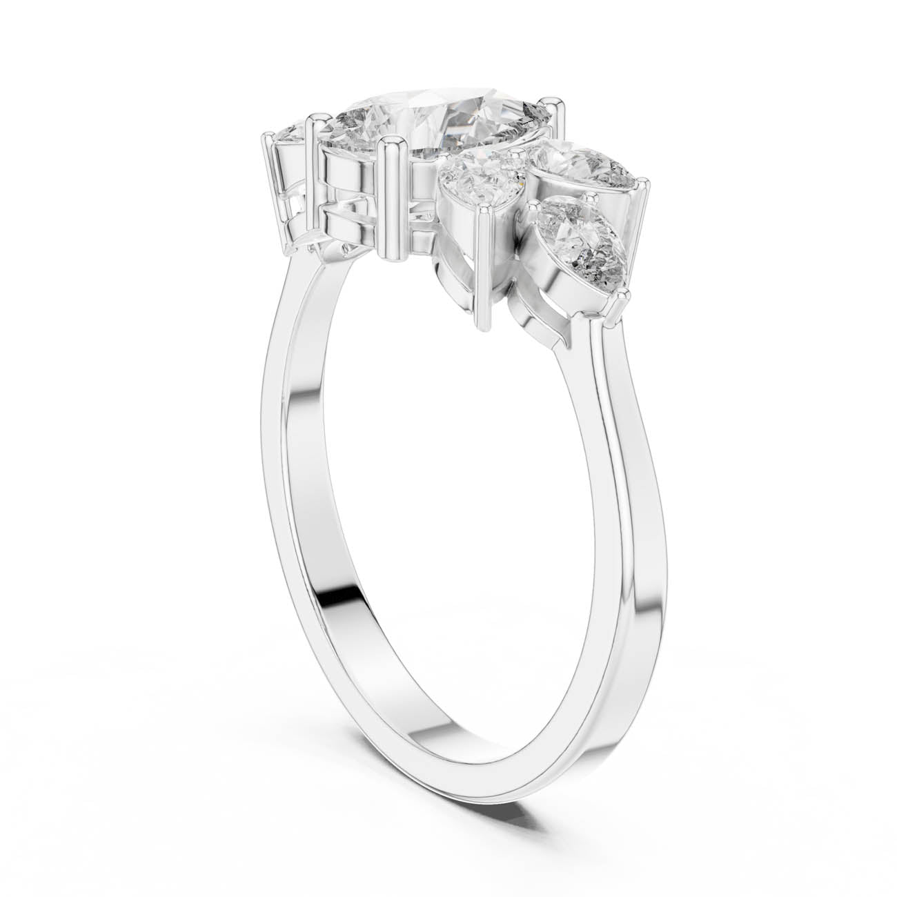 1.31 Ct. All-Pear Diamond Floral Cluster Ring (AVBLR-132) 10