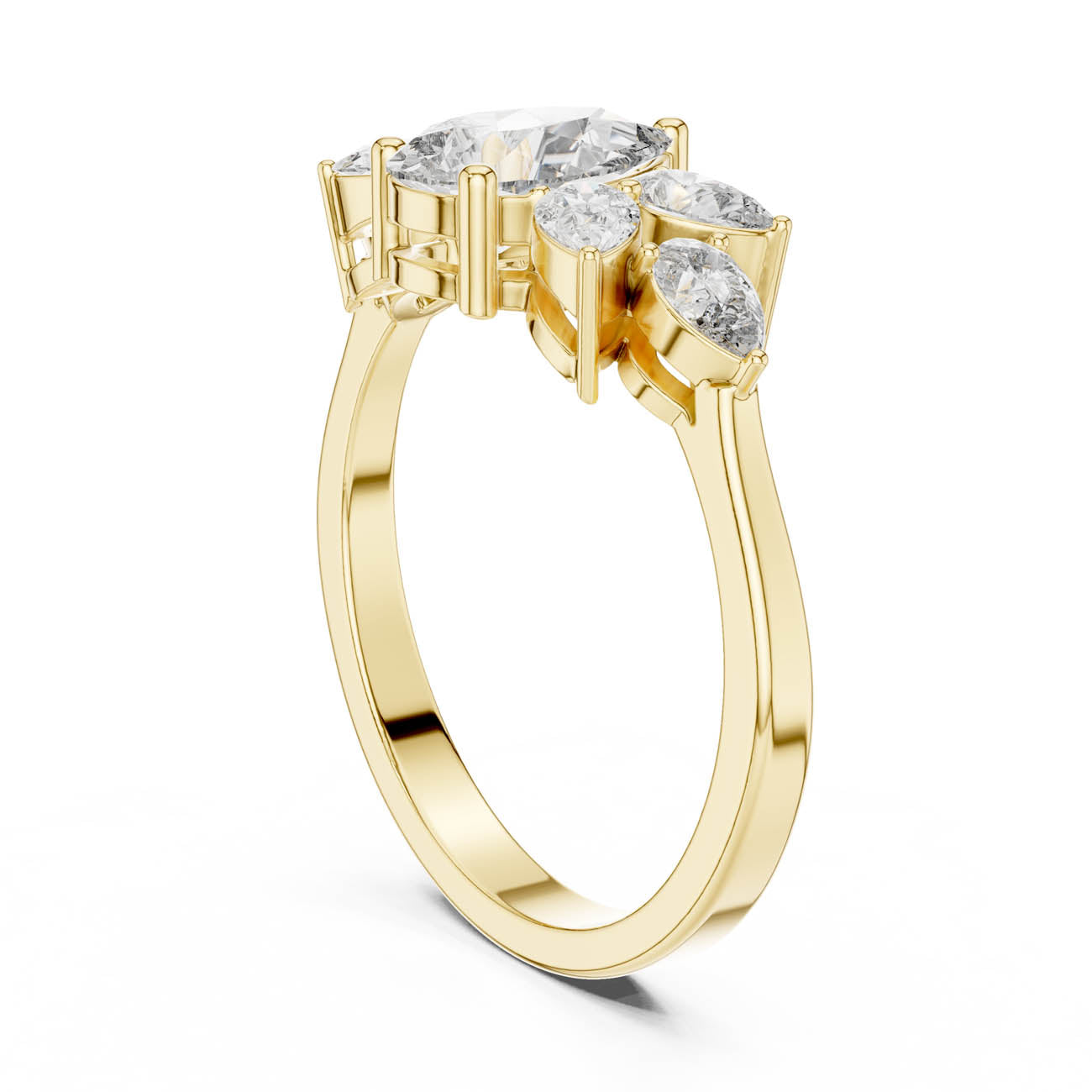 1.31 Ct. All-Pear Diamond Floral Cluster Ring (AVBLR-132) 3