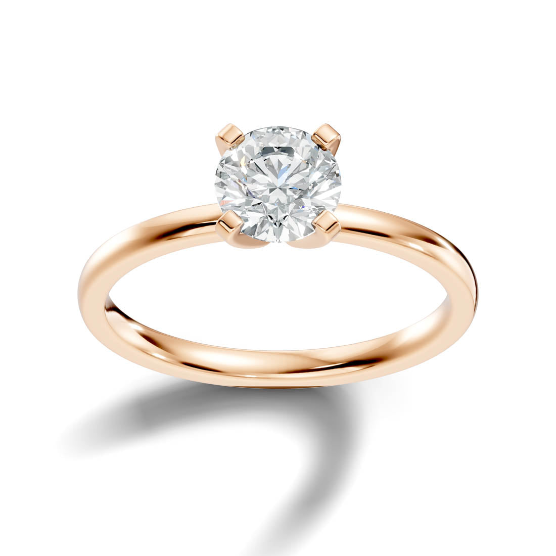 1.00 Ct. Round Diamond Solitaire Ring with Four-Prong Setting (b10-a)