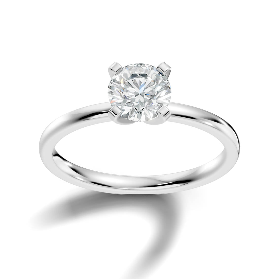 1.00 Ct. Round Diamond Solitaire Ring with Four-Prong Setting (b10-a) 5