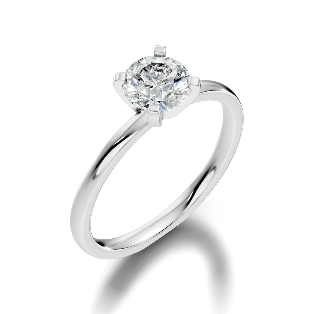 1.00 Ct. Round Diamond Solitaire Ring with Four-Prong Setting (b10-a) 7