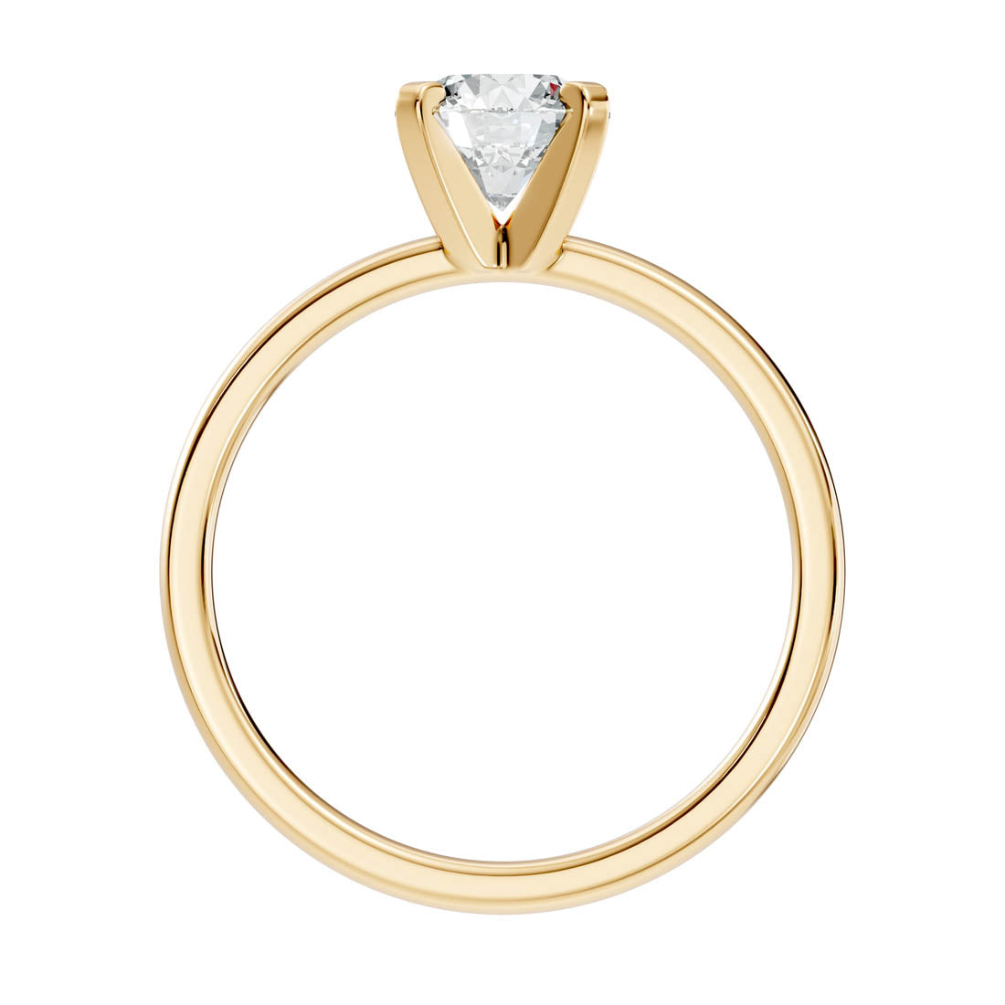1.00 Ct. Round Diamond Solitaire Ring with Four-Prong Setting (b10-a) 14