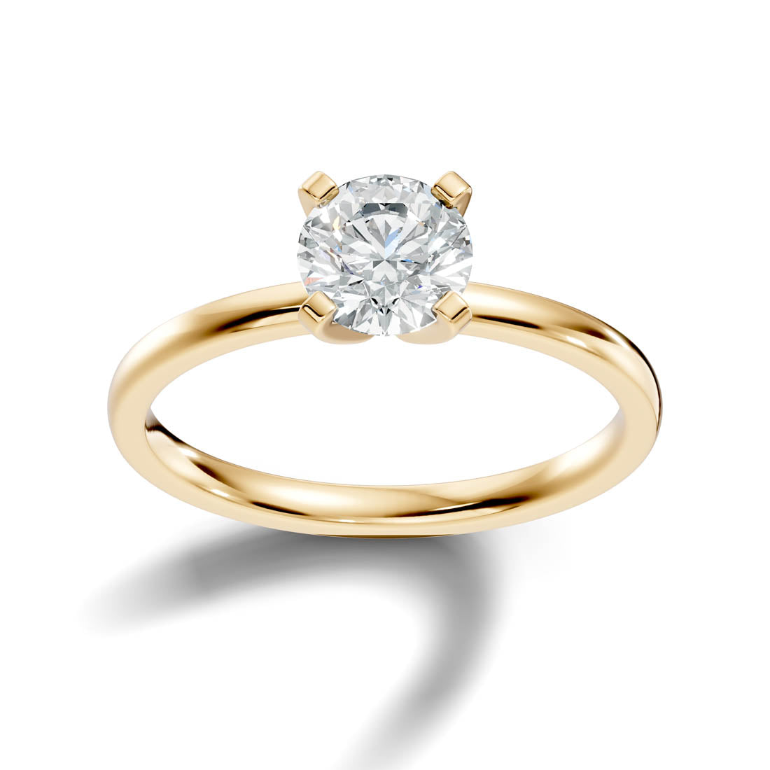 1.00 Ct. Round Diamond Solitaire Ring with Four-Prong Setting (b10-a) 3