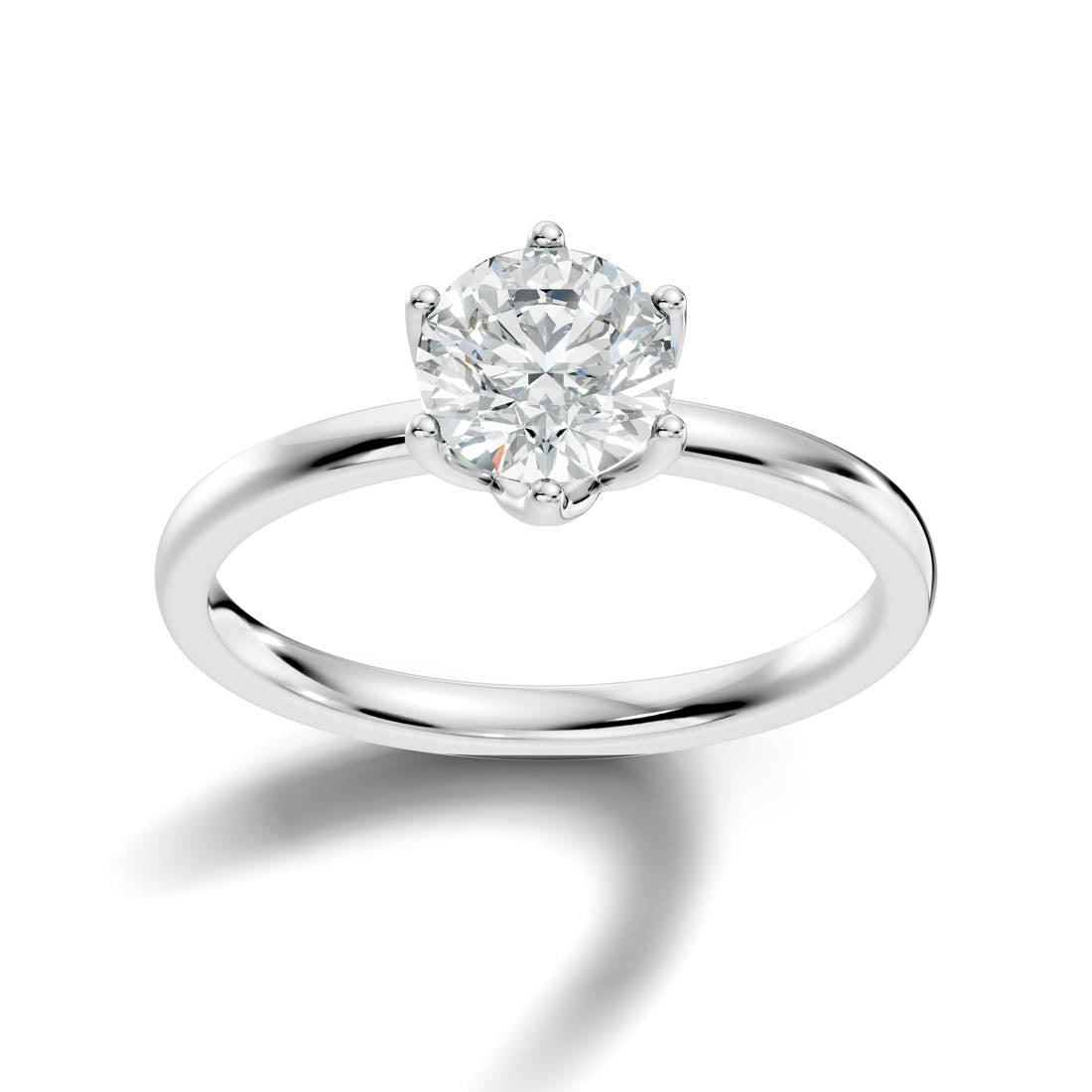1.00 Ct. Round Diamond Six-Prong Solitaire Ring (b11-a) 6