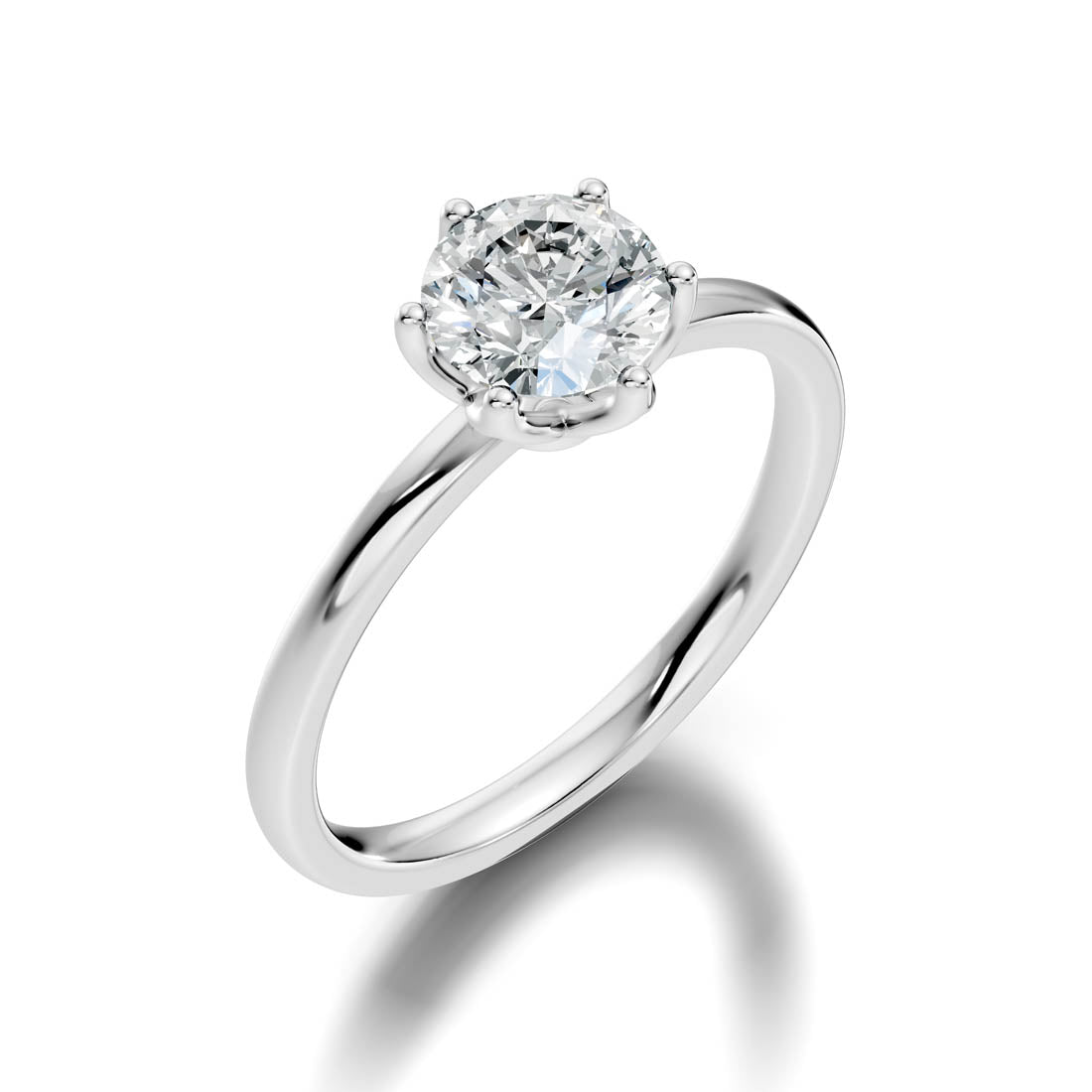 1.00 Ct. Round Diamond Six-Prong Solitaire Ring (b11-a) 8