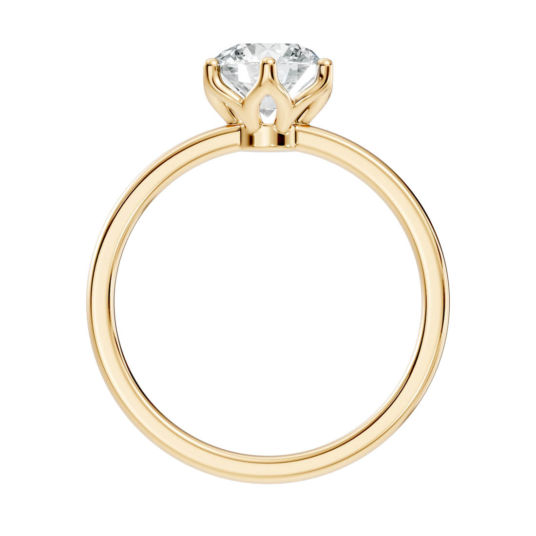 1.00 Ct. Round Diamond Solitaire Ring with Six-Prong Setting (b11-a) 4