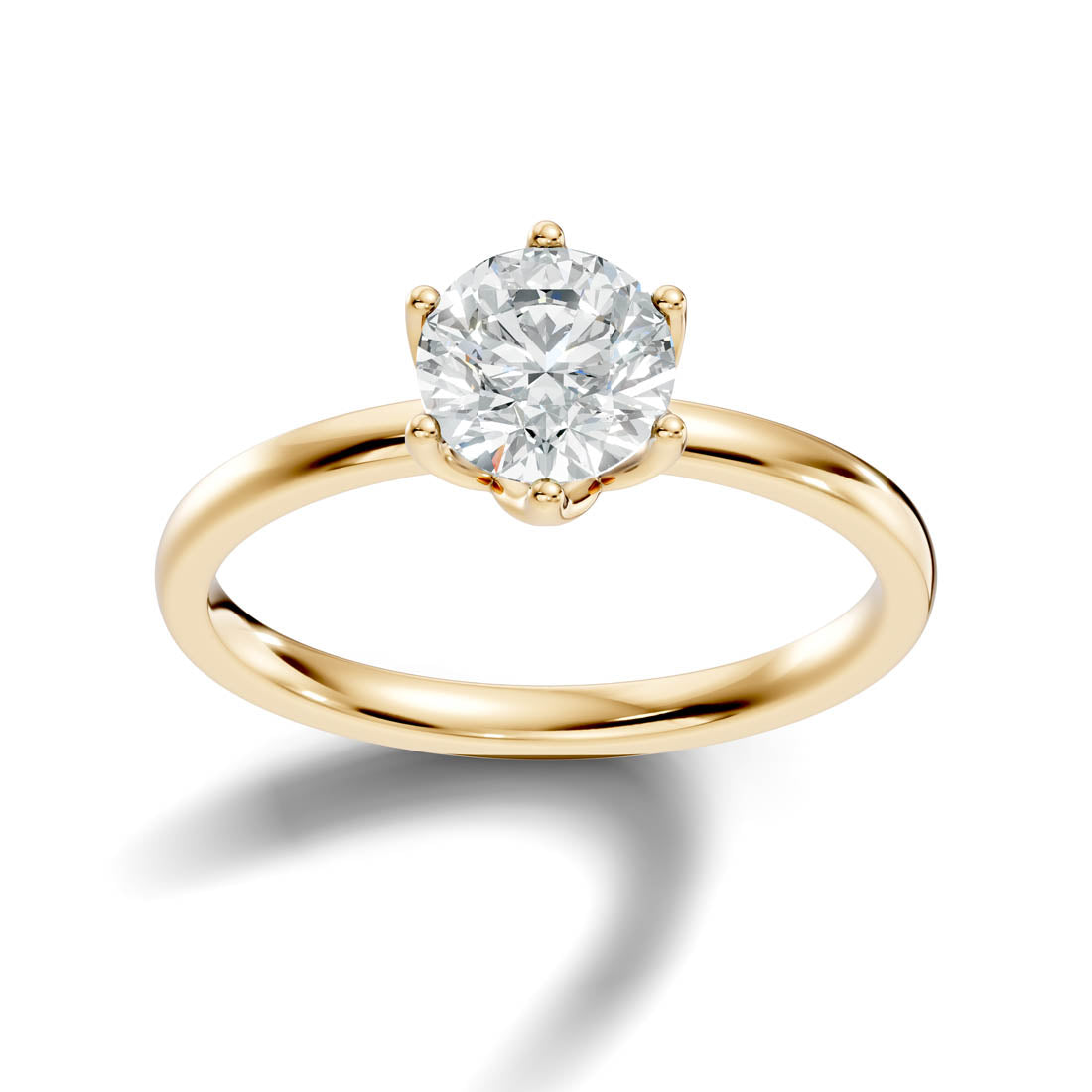 1.00 Ct. Round Diamond Six-Prong Solitaire Ring (b11-a) 10
