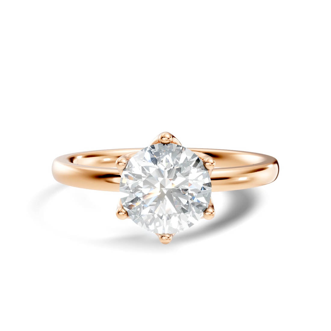 1.00 Ct. Round Diamond Six-Prong Solitaire Ring (b11-a) 14