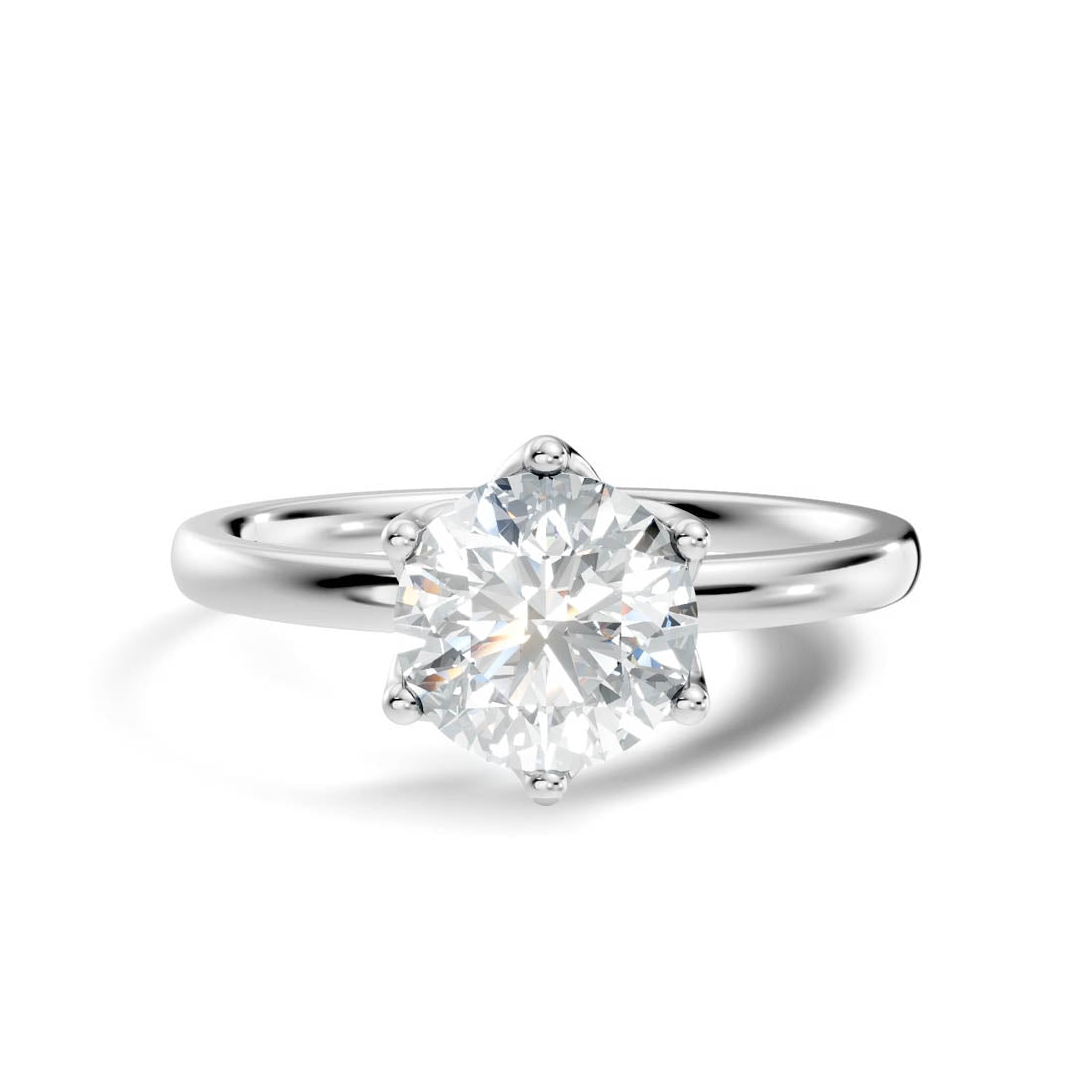 1.00 Ct. Round Diamond Six-Prong Solitaire Ring (b11-a) 15