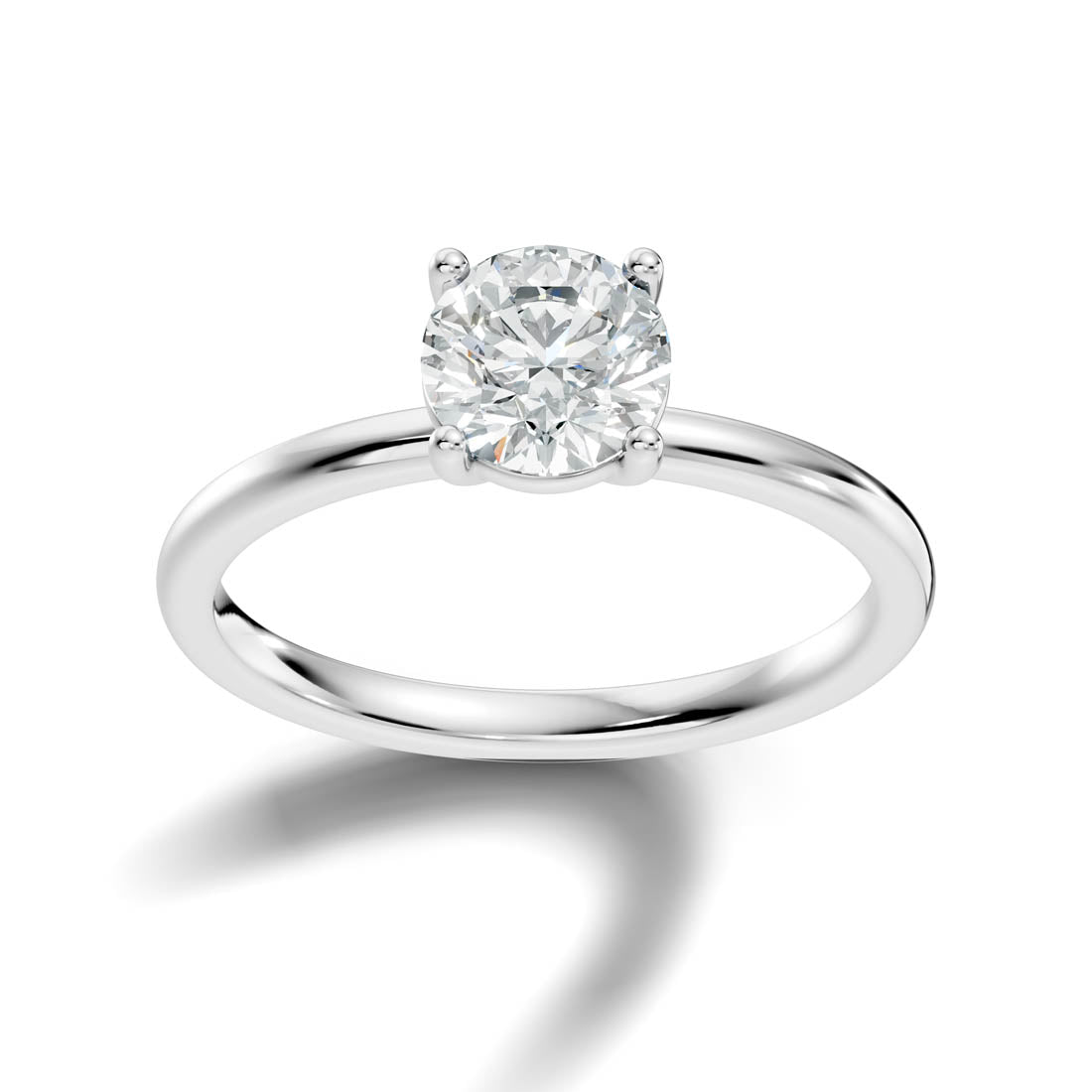.50-1.00 Ct. Refined Round Diamond Solitaire Ring with Clean Four-Prong Profile (b12-a)