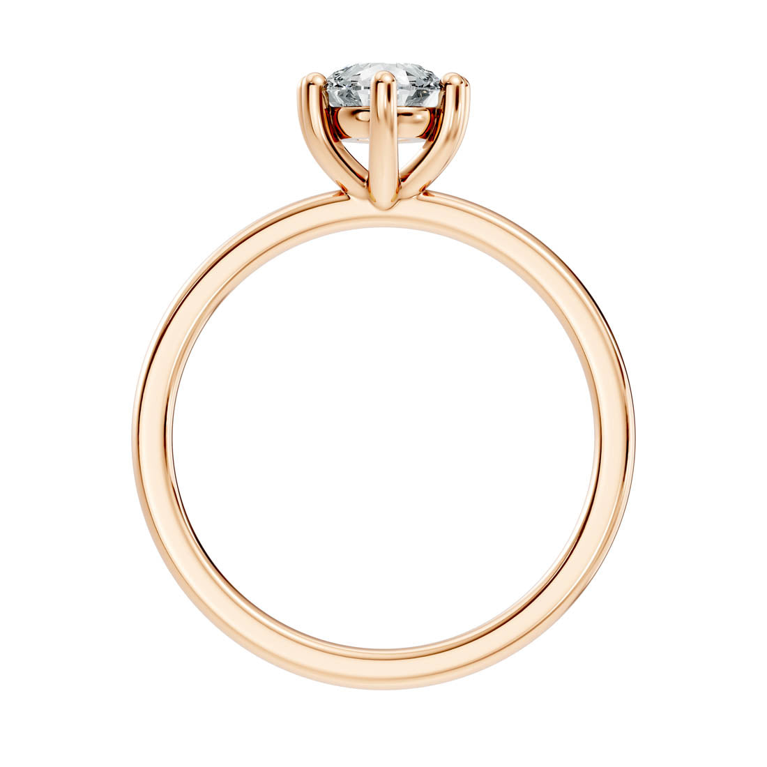 1.00 Ct. Pear Diamond Petite Solitaire Ring (b12-c)