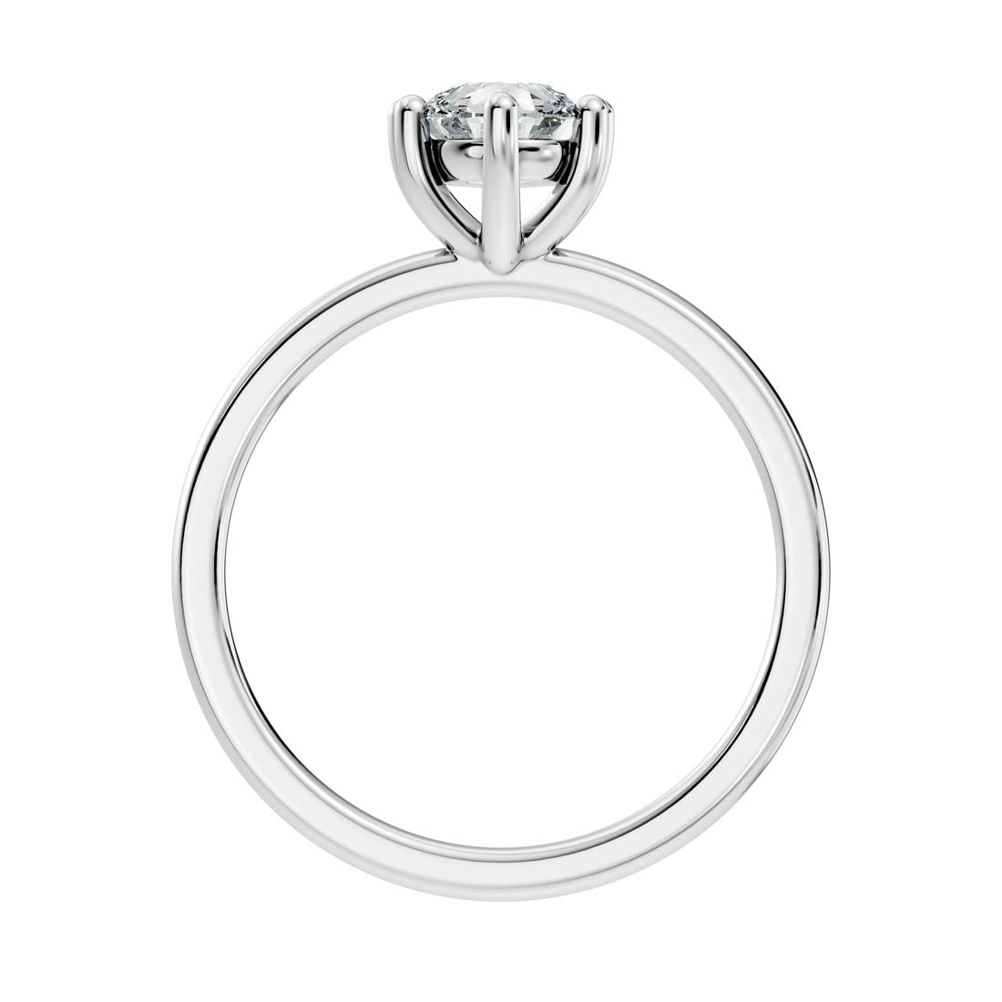 1.00 Ct. Pear Diamond Petite Solitaire Ring (b12-c) 5