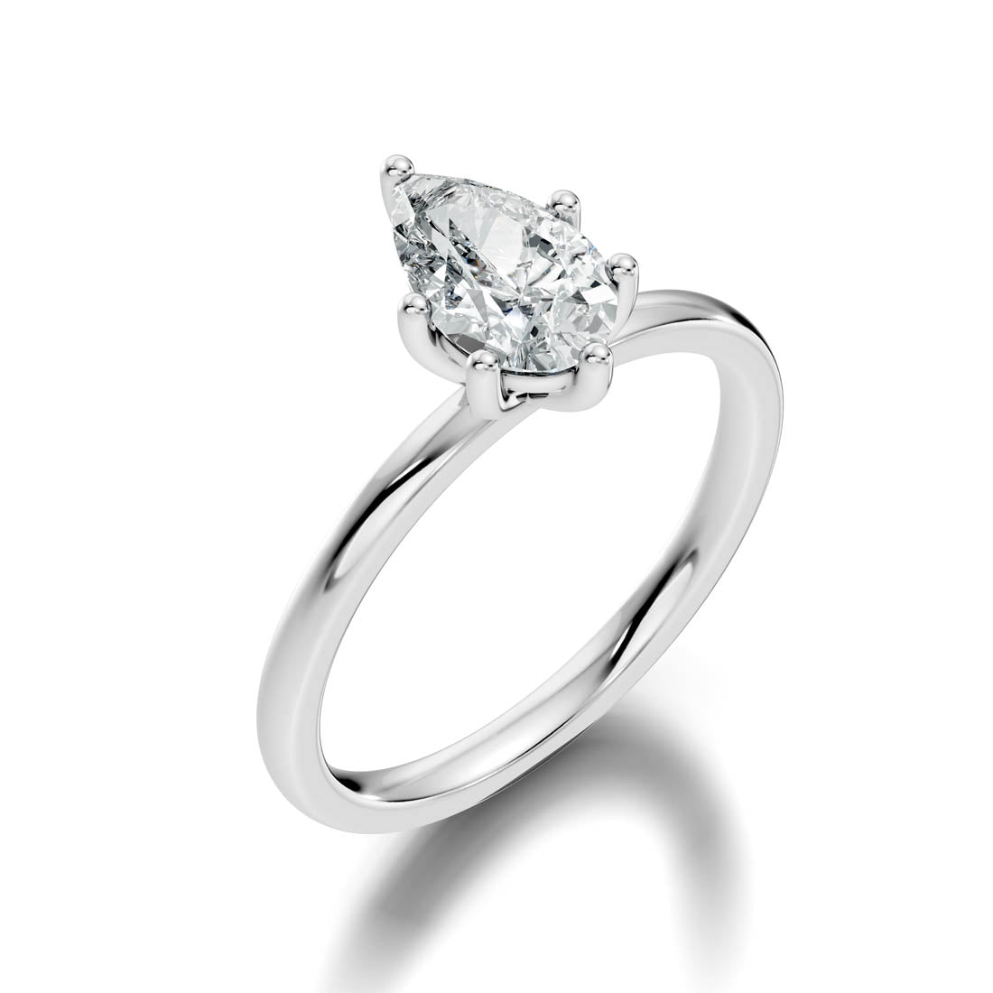 .50-1.00 Ct. Pear-Cut Diamond Solitaire Ring with Five-Prong Setting (b12-c) 6