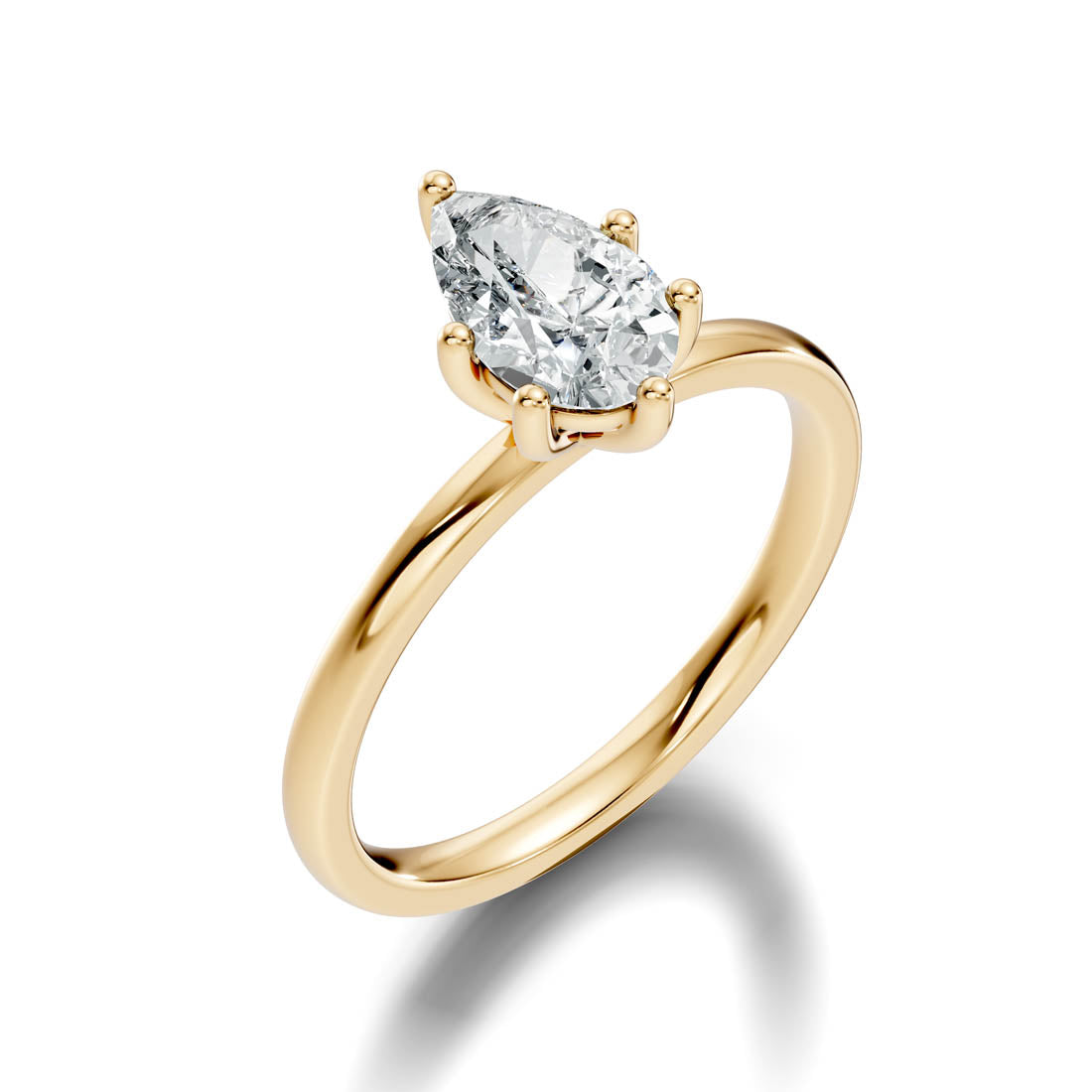1.00 Ct. Pear Diamond Petite Solitaire Ring (b12-c) 12