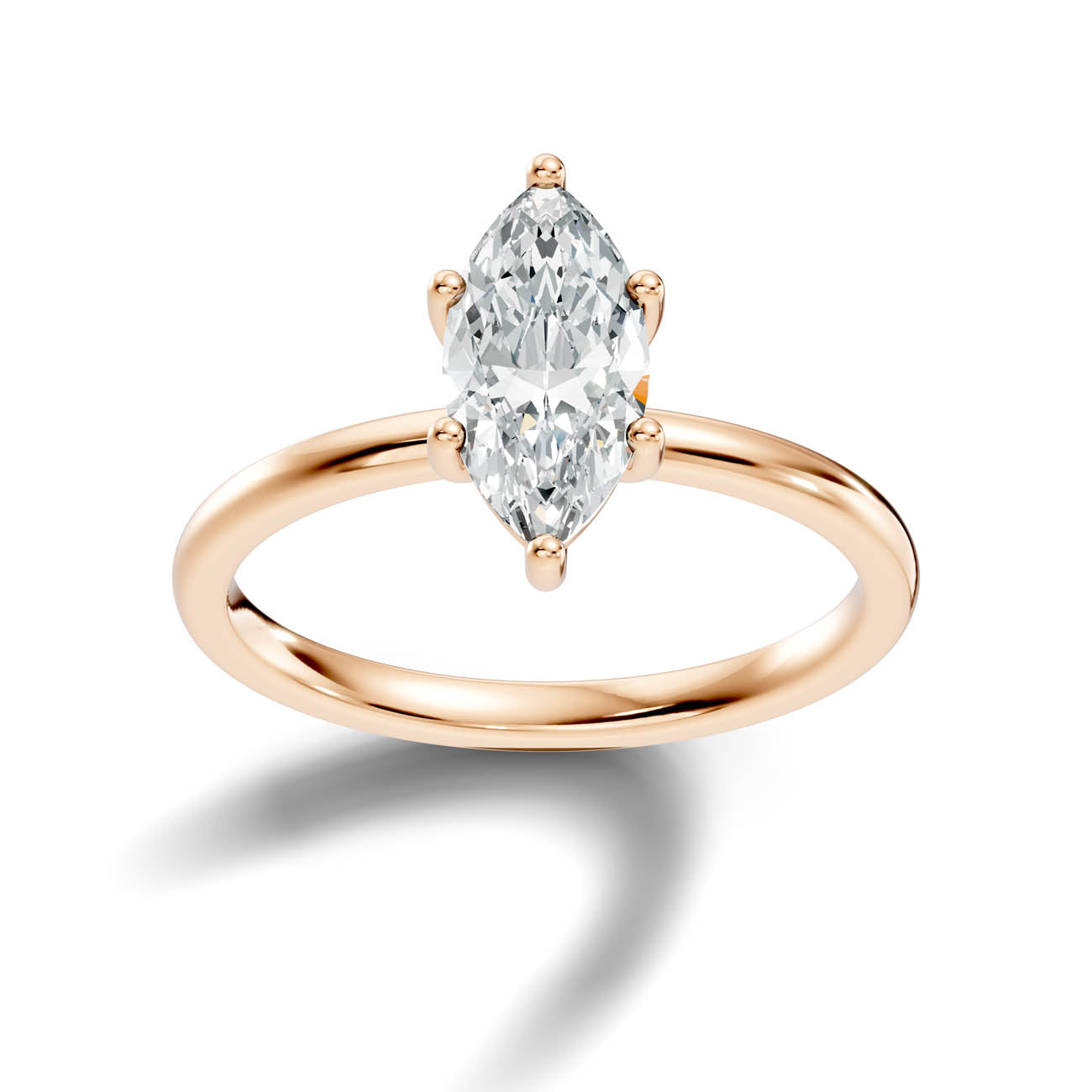 .50-1.00 Ct. Marquise Cut Diamond Solitaire Ring with Classic Prong Setting (b12-f)