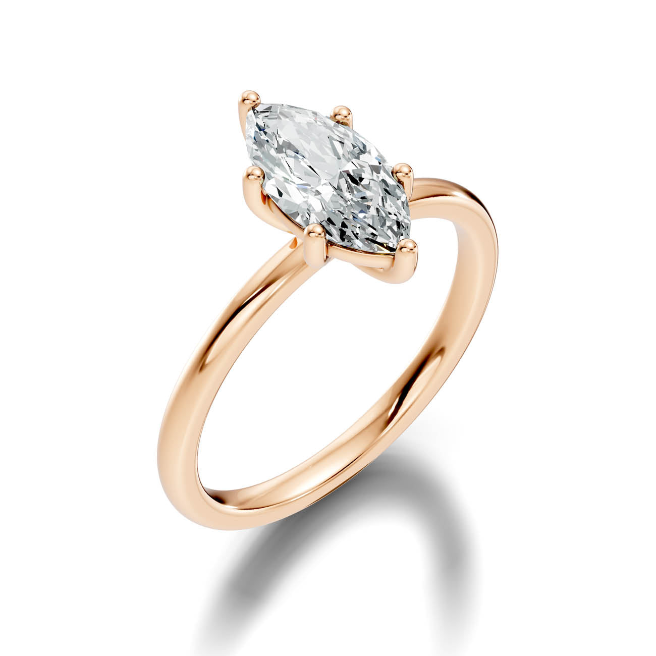 .50-1.00 Ct. Marquise Cut Diamond Solitaire Ring with Classic Prong Setting (b12-f) 11