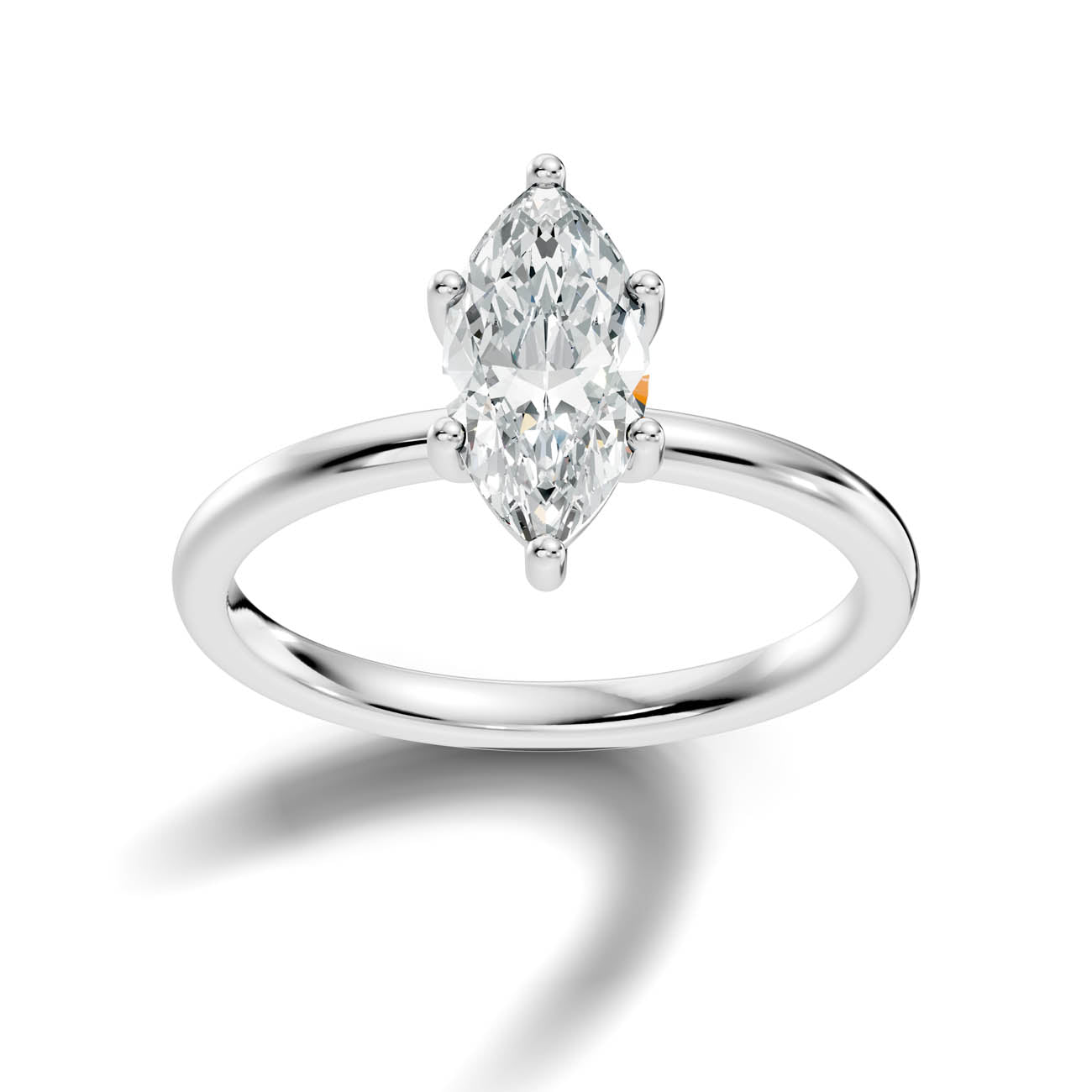 .50-1.00 Ct. Marquise Cut Diamond Solitaire Ring with Classic Prong Setting (b12-f) 7