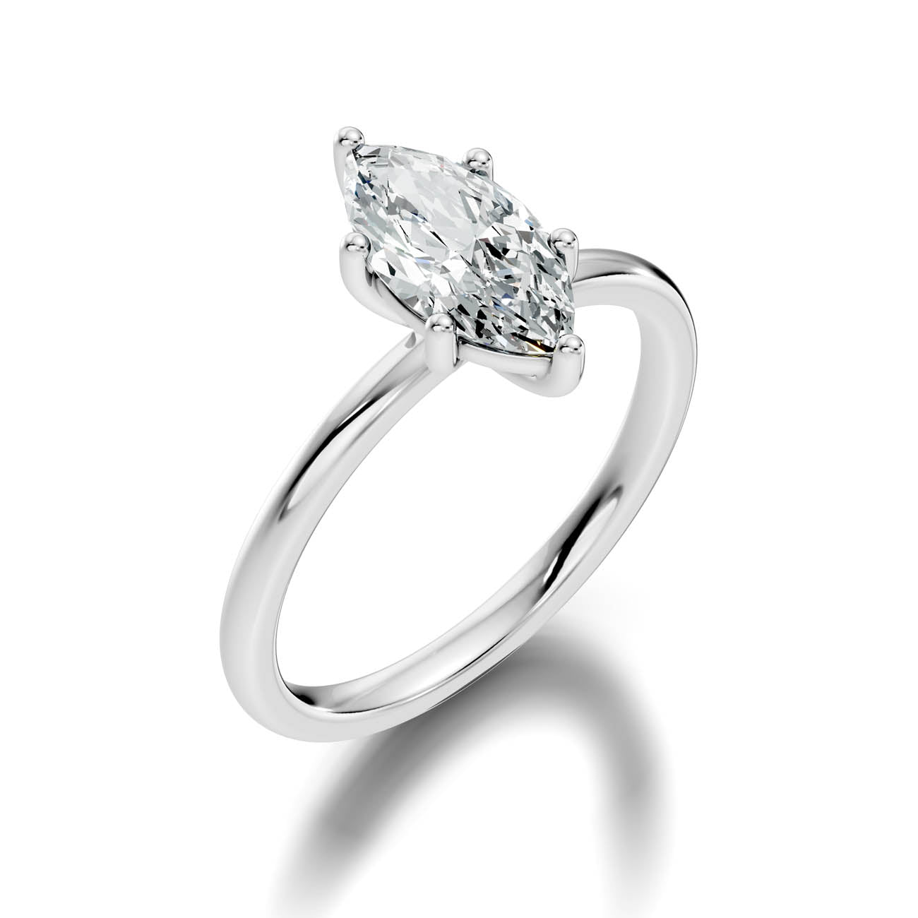 .50-1.00 Ct. Marquise Cut Diamond Solitaire Ring with Classic Prong Setting (b12-f) 6