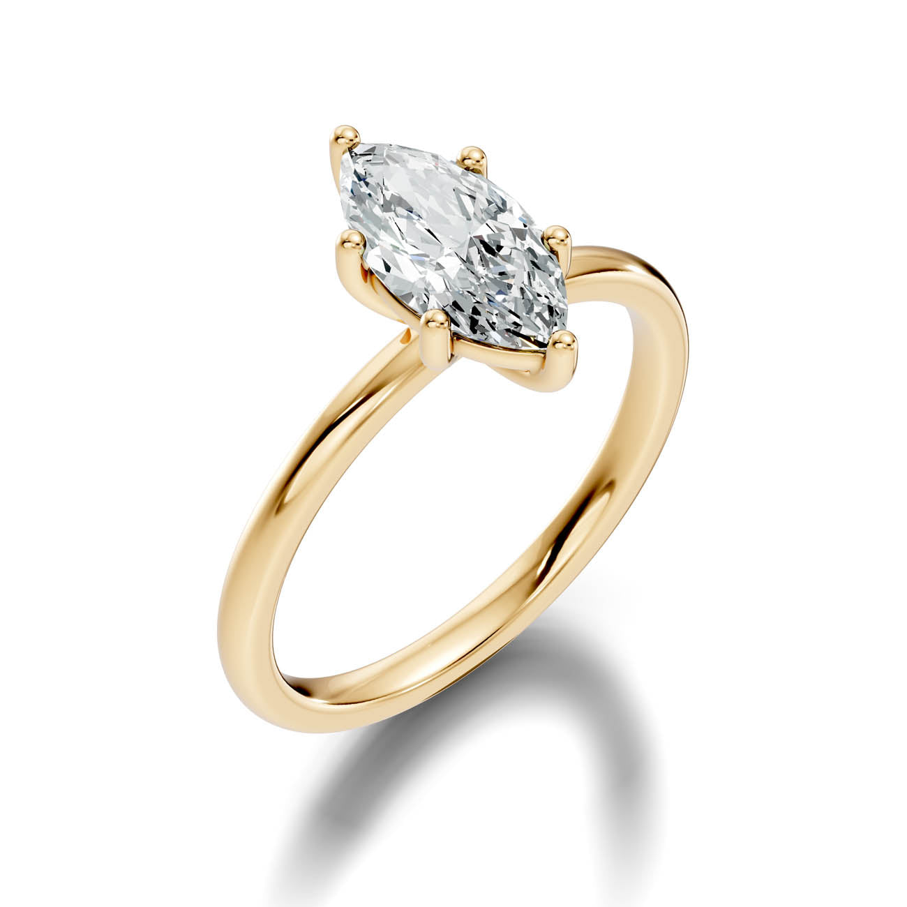 .50-1.00 Ct. Marquise Cut Diamond Solitaire Ring with Classic Prong Setting (b12-f)