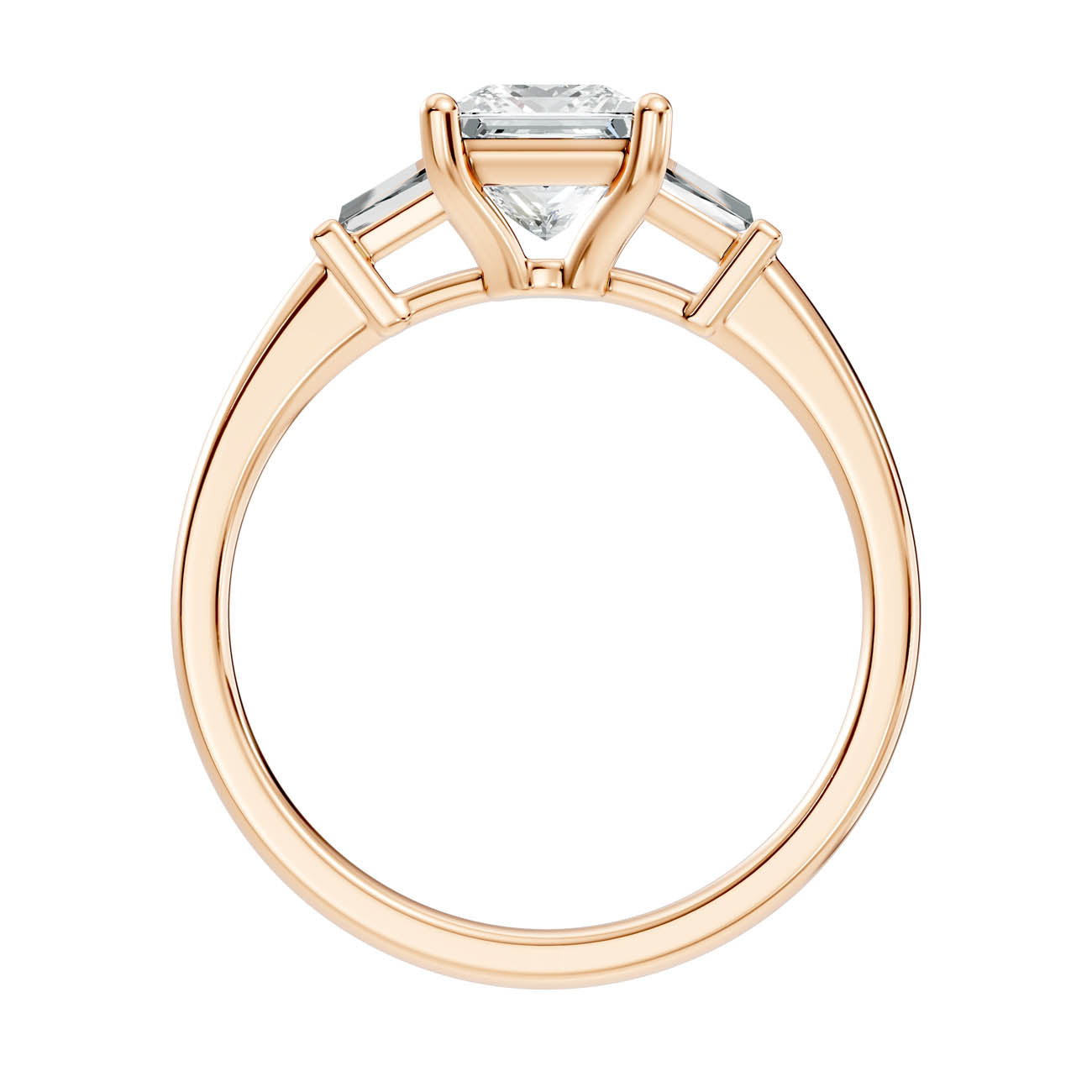 1.08 Ct. Classic Princess Cut Diamond Ring with Tapered Baguette Side Stones (b13-d) 9