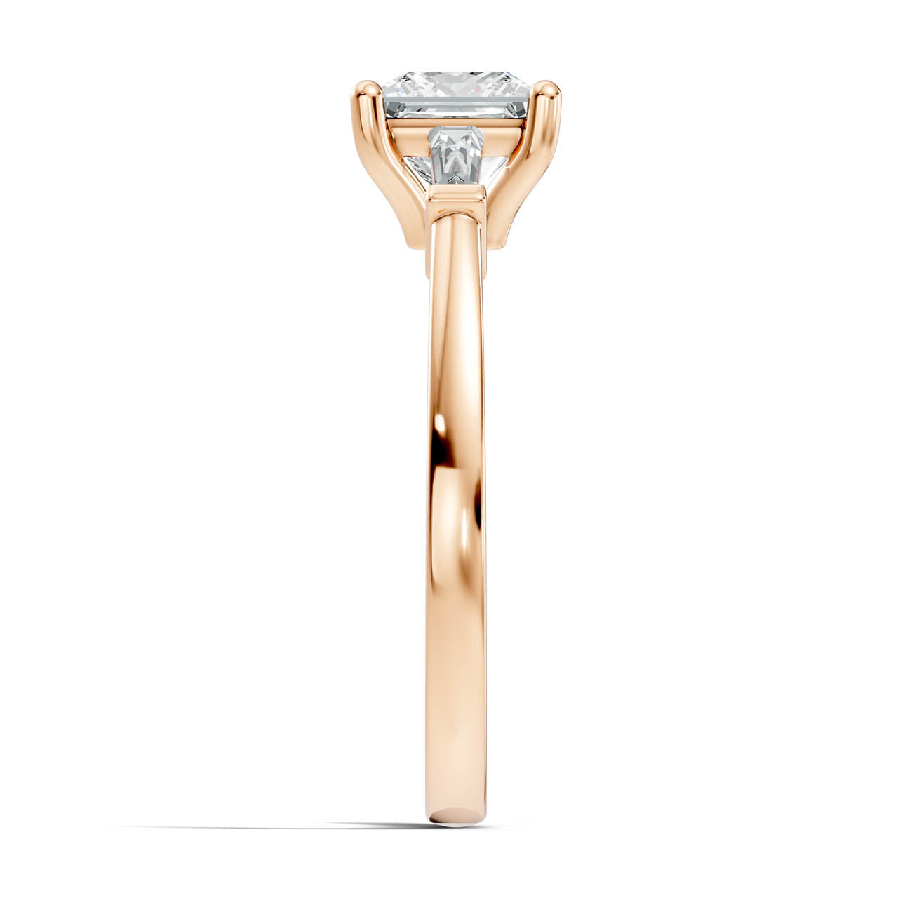 1.08 Ct. Classic Princess Cut Diamond Ring with Tapered Baguette Side Stones (b13-d) 10
