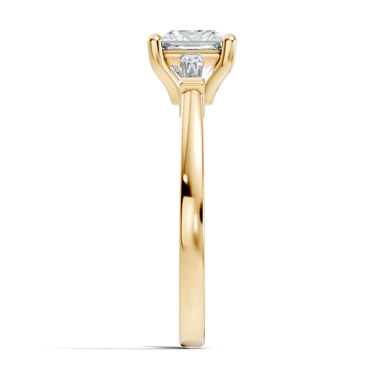 1.08 Ct. Classic Princess Cut Diamond Ring with Tapered Baguette Side Stones (b13-d) 15