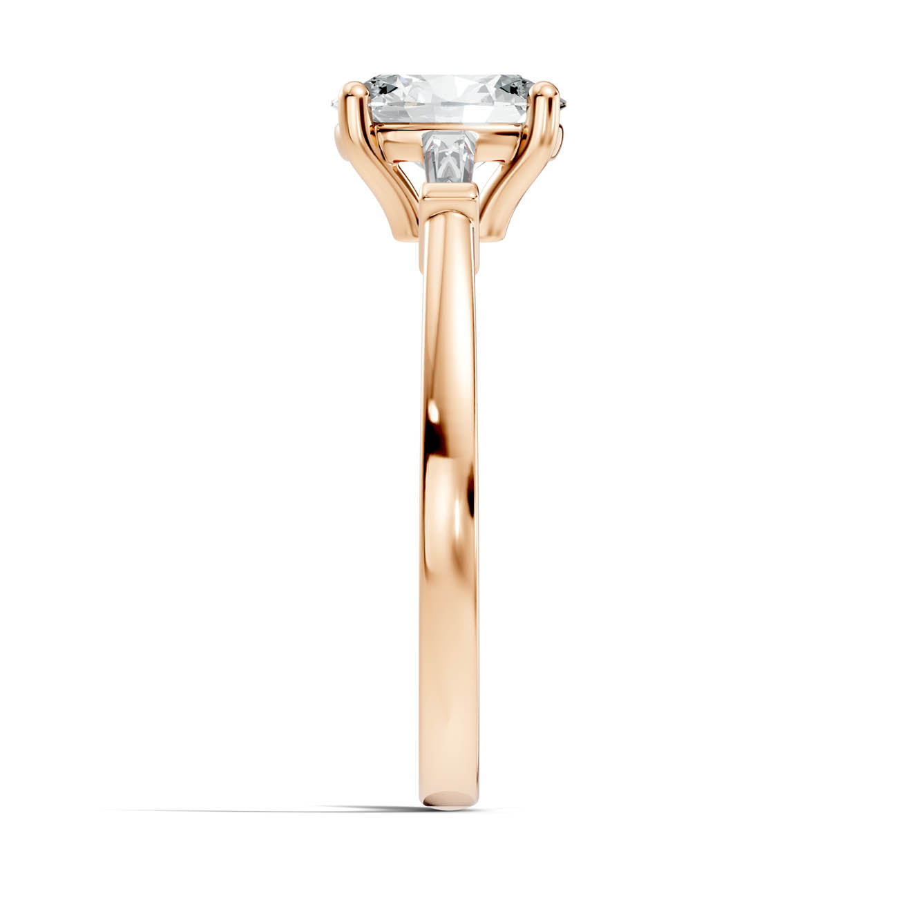 1.08 Ct. Classic Oval Diamond Ring with Tapered Baguette Side Stones (b13-b) 9