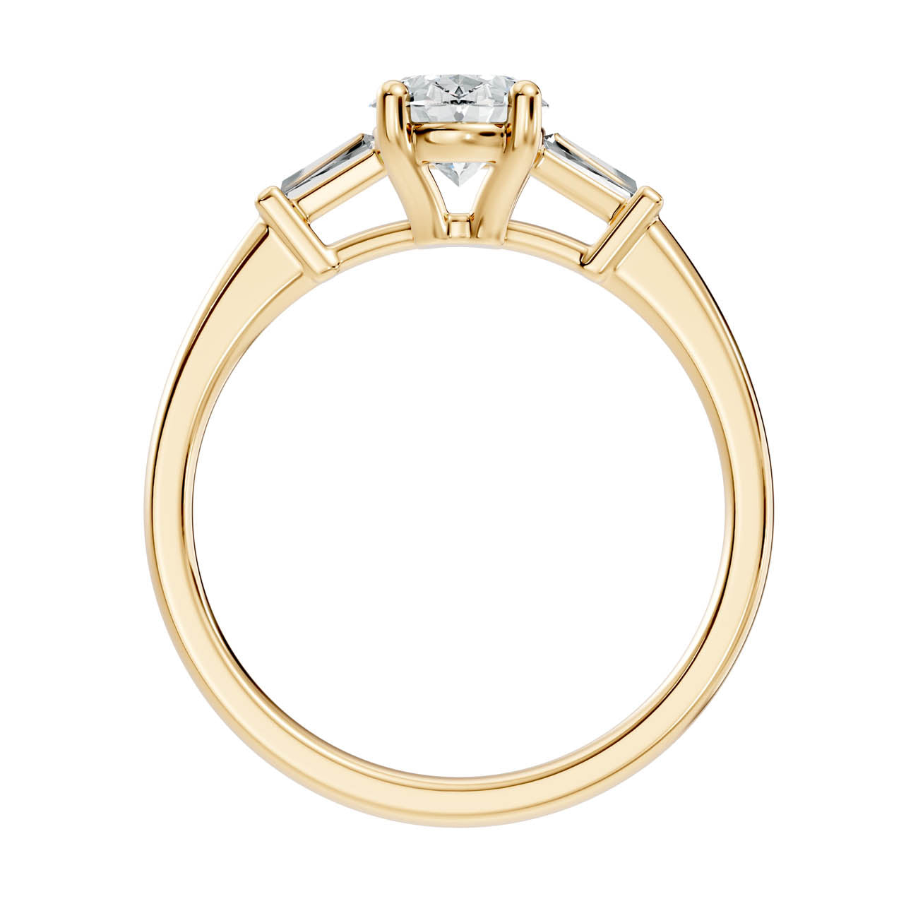 1.08 Ct. Classic Oval Diamond Ring with Tapered Baguette Side Stones (b13-b) 14