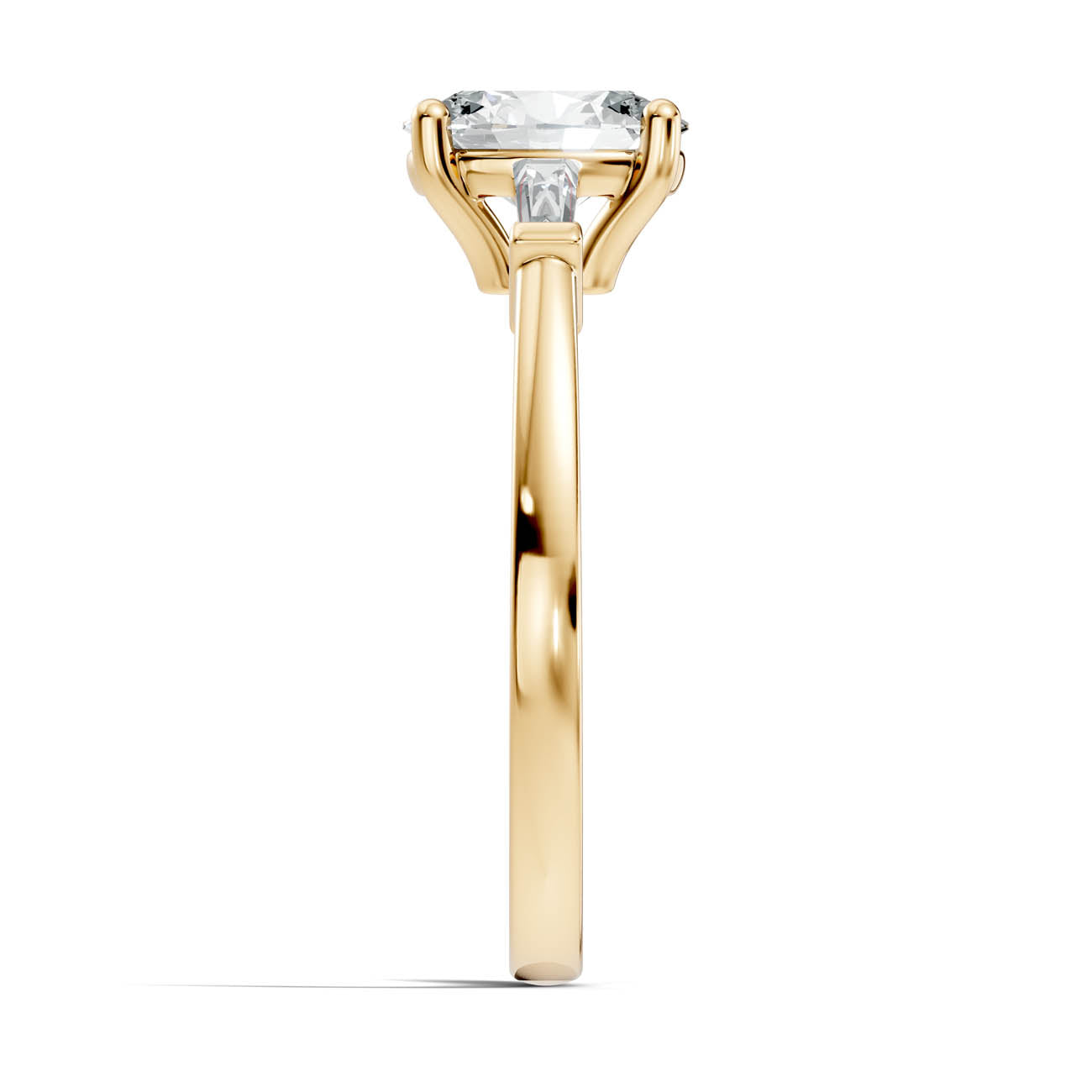 1.08 Ct. Classic Oval Diamond Ring with Tapered Baguette Side Stones (b13-b) 15